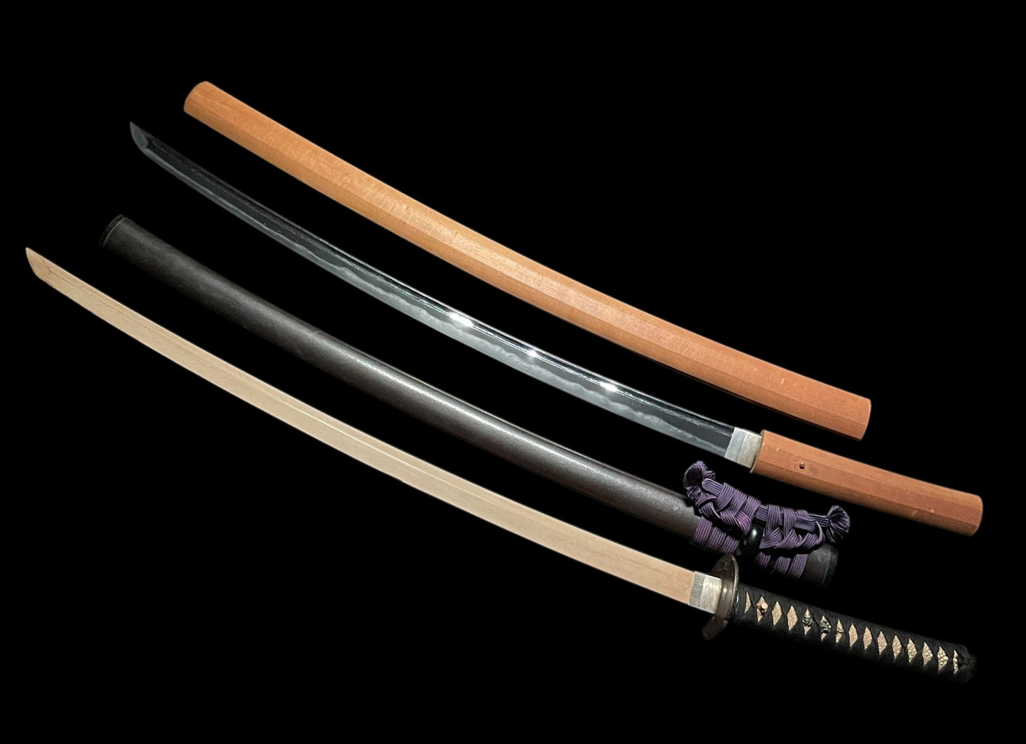 Midareba KATANA, Autumn insect Tsuba, Shell Fuchikashira, with Shirasaya