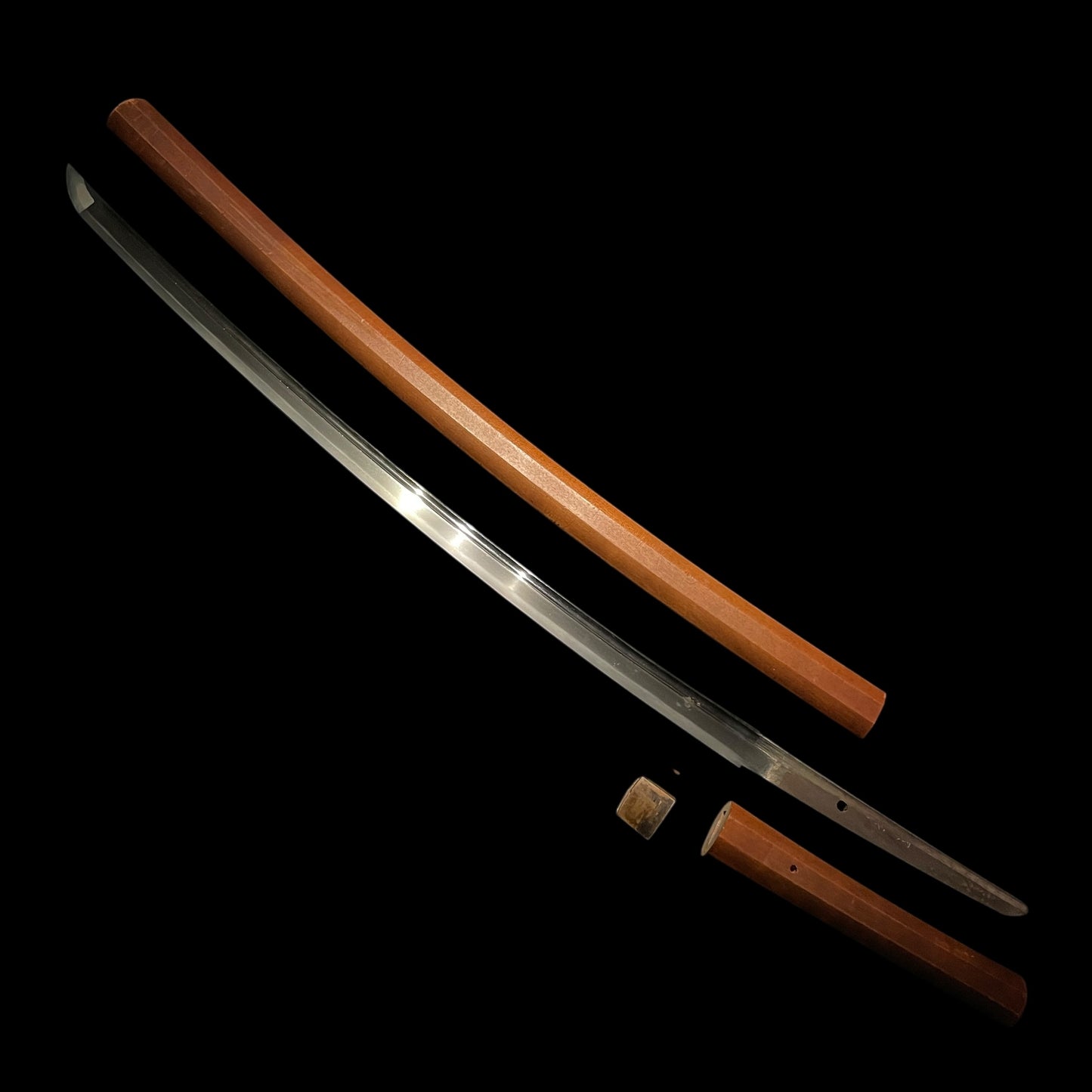 Kakitoshibi 掻通樋 KATANA in Shirasaya, Kanemichi 兼道 signd, Heavy blade, Gendaito