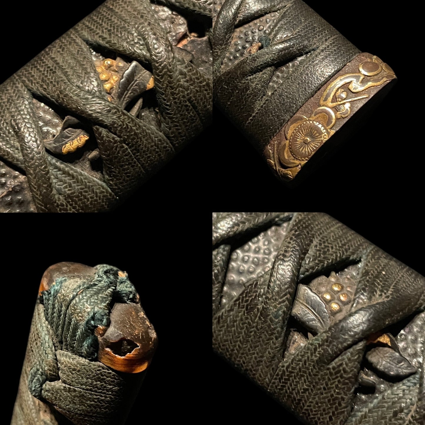 Long WAKIZASHI, Spider Web Kojiri, Signed Tosho TSUBA, Rayskin Scabbard