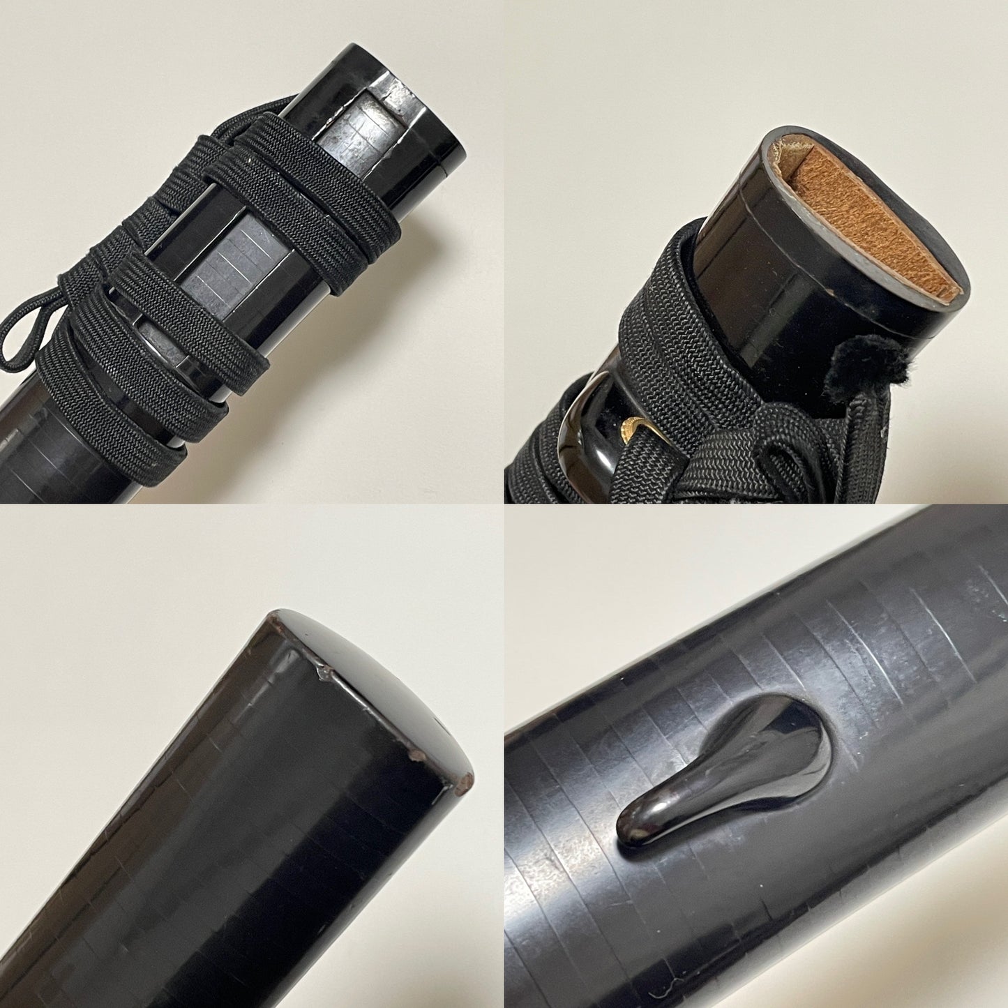 Hou 伯 signed WAKIZASHI, Raimon 雷紋 Kashira, Fuemaki-Zaya 笛巻鞘, Edo period