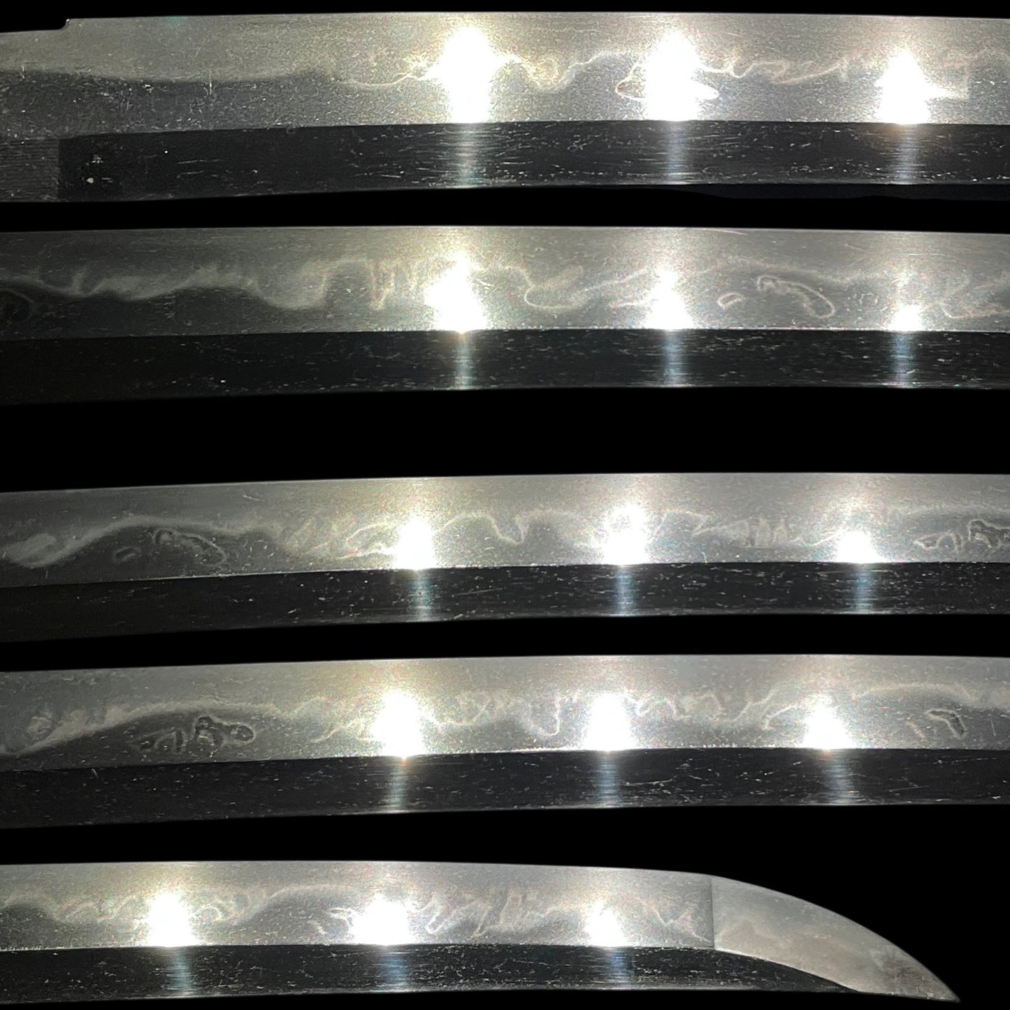 Amazing Hamon Long WAKIZASHI, Raden Koshirae 螺鈿拵, Katsumitsu 勝光 signed