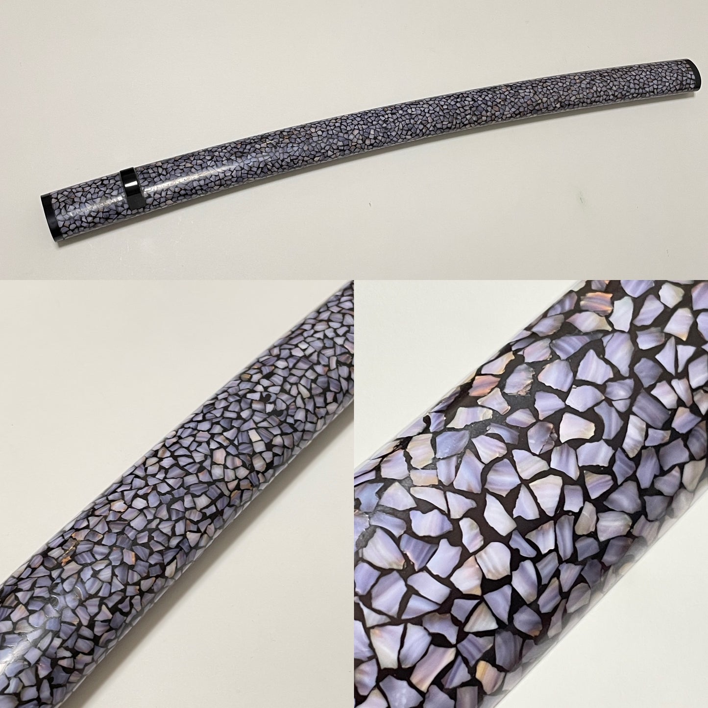 Amazing Hamon Long WAKIZASHI, Raden Koshirae 螺鈿拵, Katsumitsu 勝光 signed