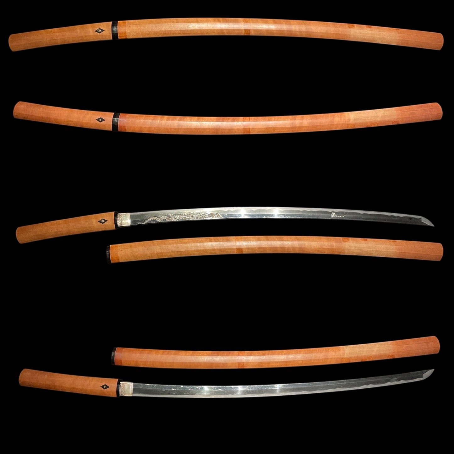 HORIMONO 彫物 KATANA, Tamaoiryu 玉追龍, Bicchukoku Mizutaju Kunishige signed