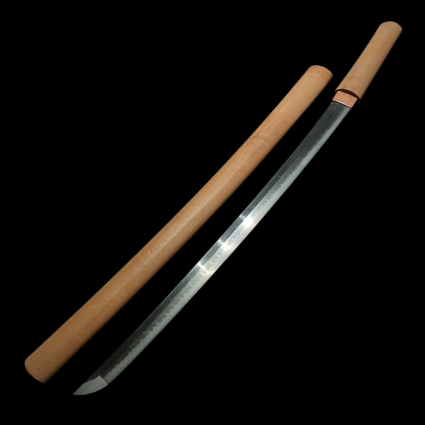 Ganmaku Ujinobu 岩捲氏信 signed Rugged Long WAKIZASHI in Shirasaya