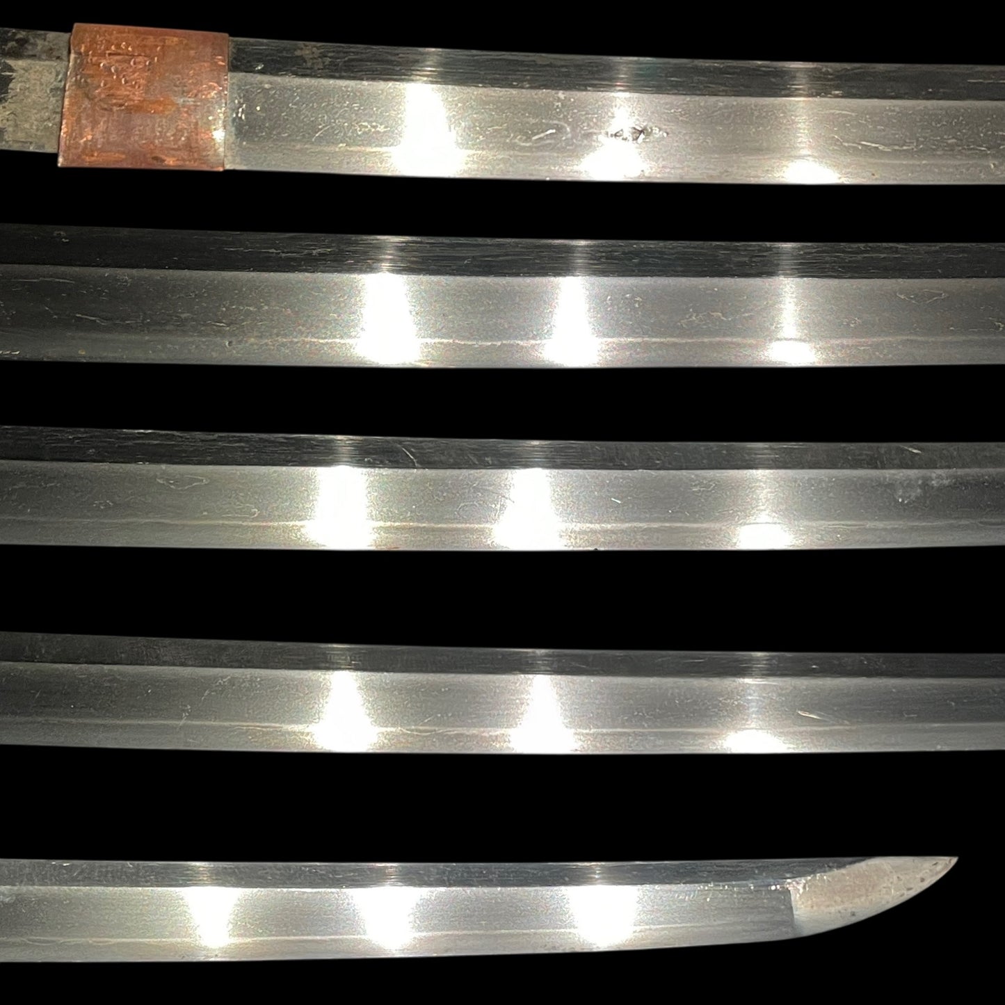 Brass Fittings Black KATANA, Heavy blade, Suguha 直刃, Edo period mumei