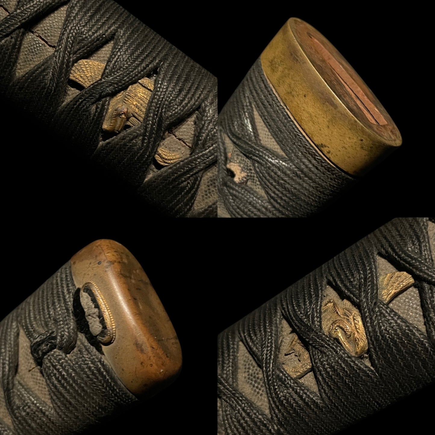 Brass Fittings Black KATANA, Heavy blade, Suguha 直刃, Edo period mumei