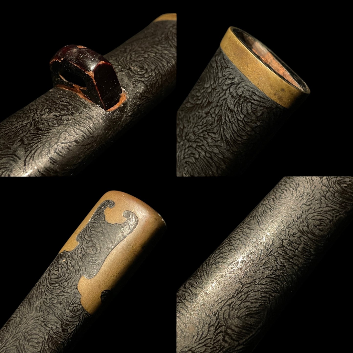 Brass Fittings Black KATANA, Heavy blade, Suguha 直刃, Edo period mumei