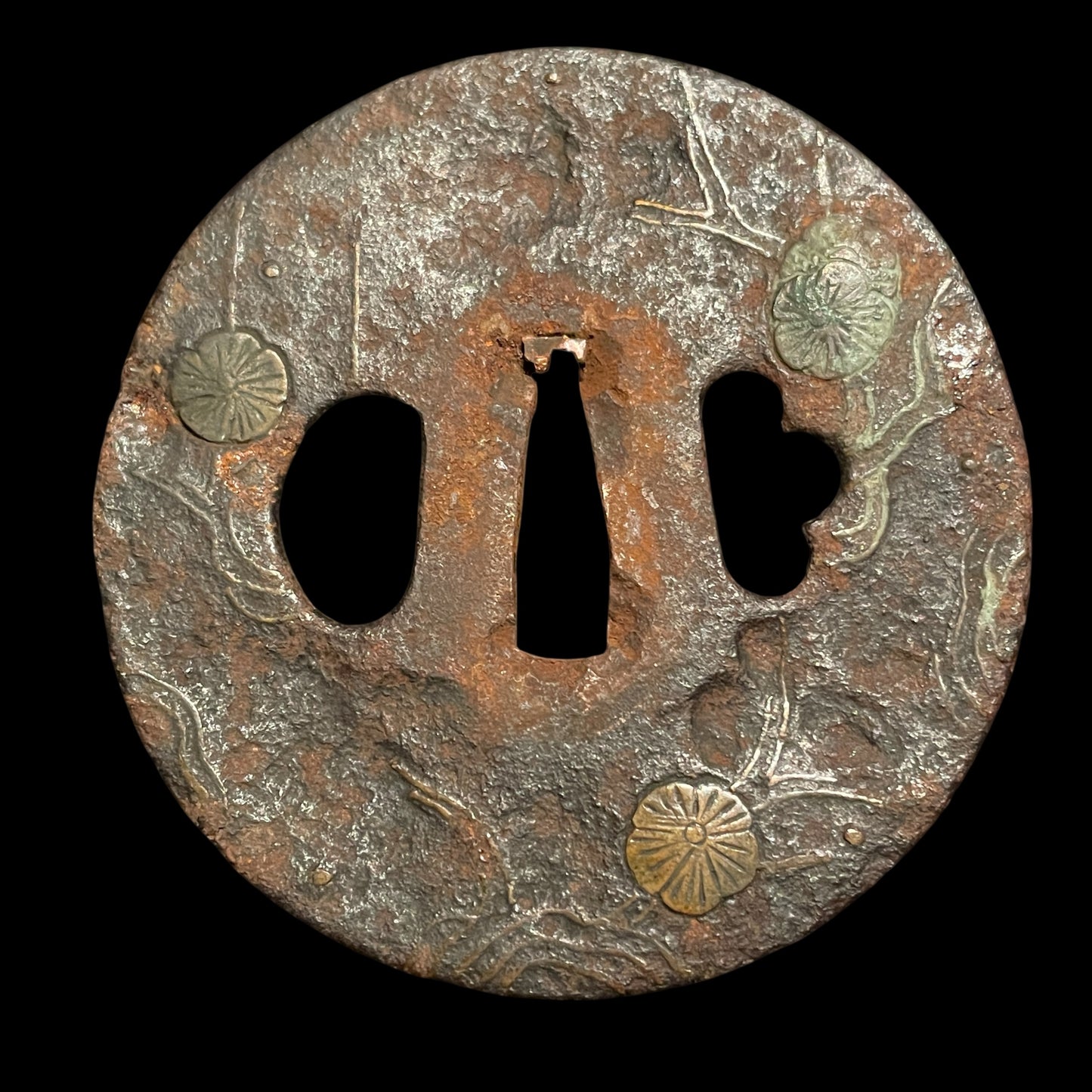 Brass Fittings Black KATANA, Heavy blade, Suguha 直刃, Edo period mumei