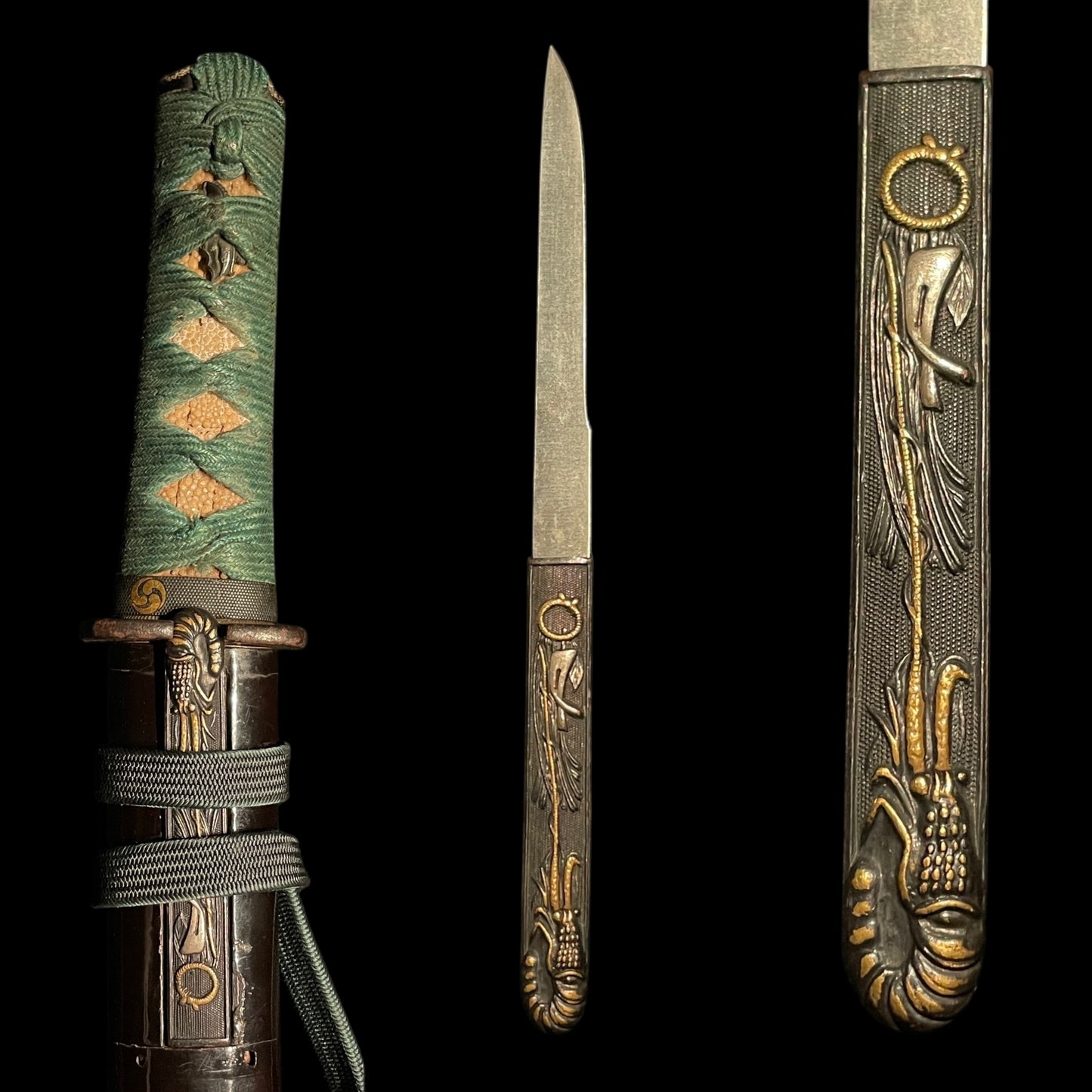 Hiromitsu 廣光 signed TANTO, with Kozuka, Muromachi period