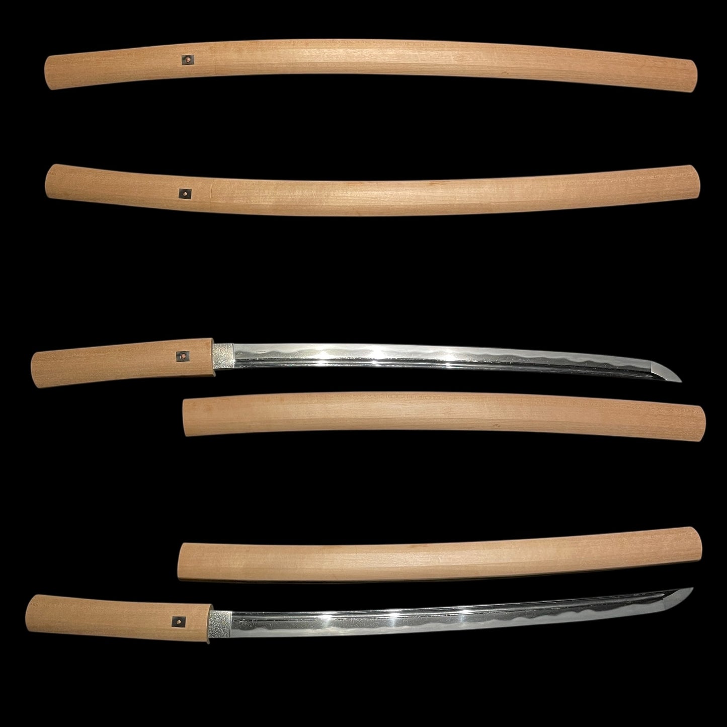 Kakinagashi-Hi 掻き流し樋 Wakizashi in Shirasaya, Edo period mumei