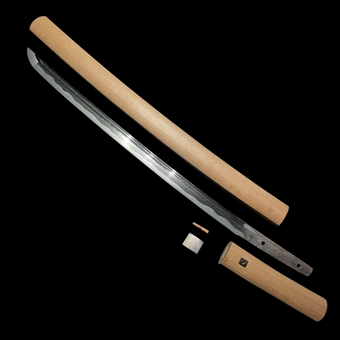 Kakinagashi-Hi 掻き流し樋 Wakizashi in Shirasaya, Edo period mumei