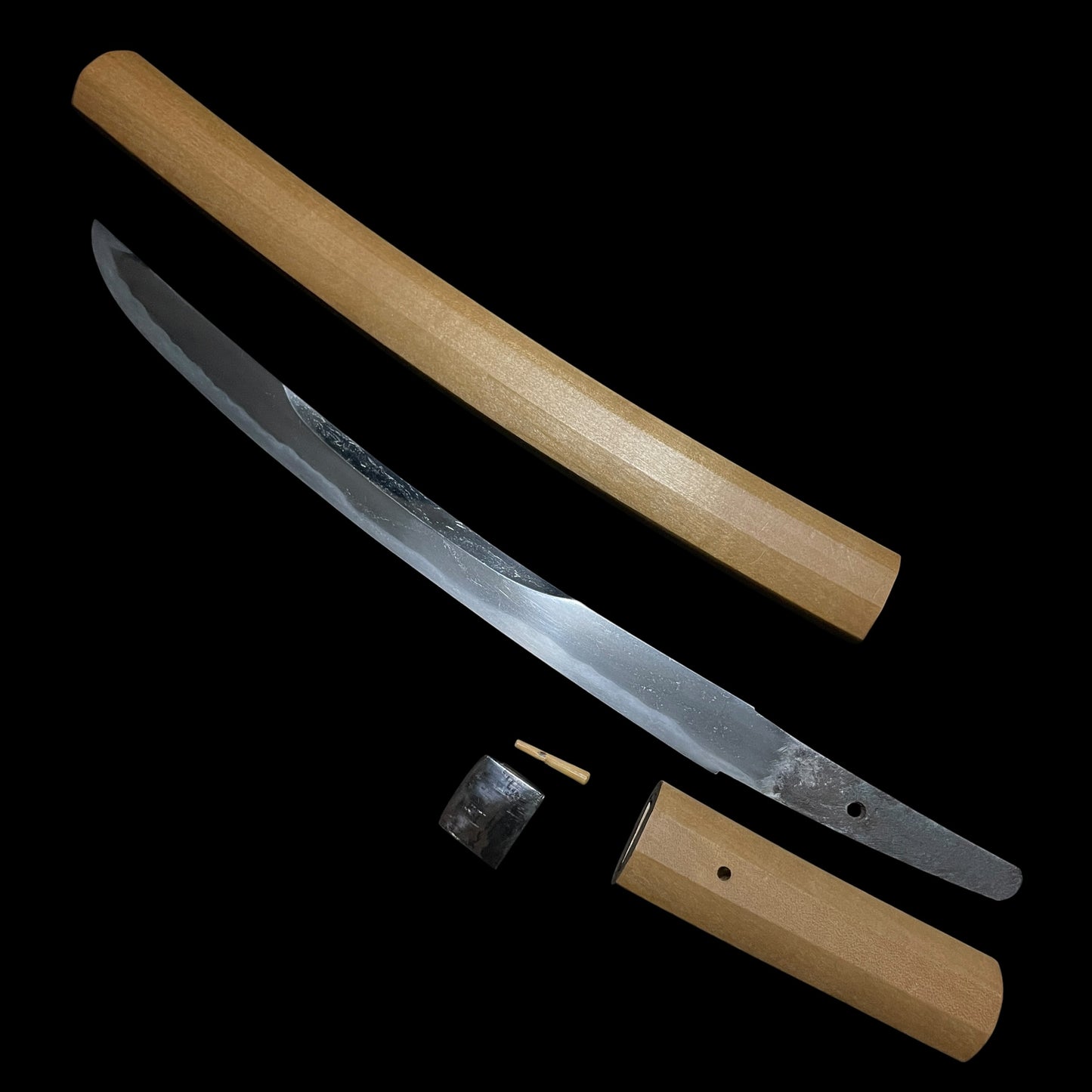 Unokubi-Zukuri 鵜首造 Wakizashi, Thick blade, Edo period mumei