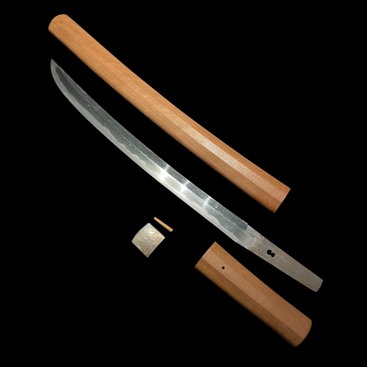 Shobuzukuri Wakizashi in Shirasaya, Muromachi period mumei