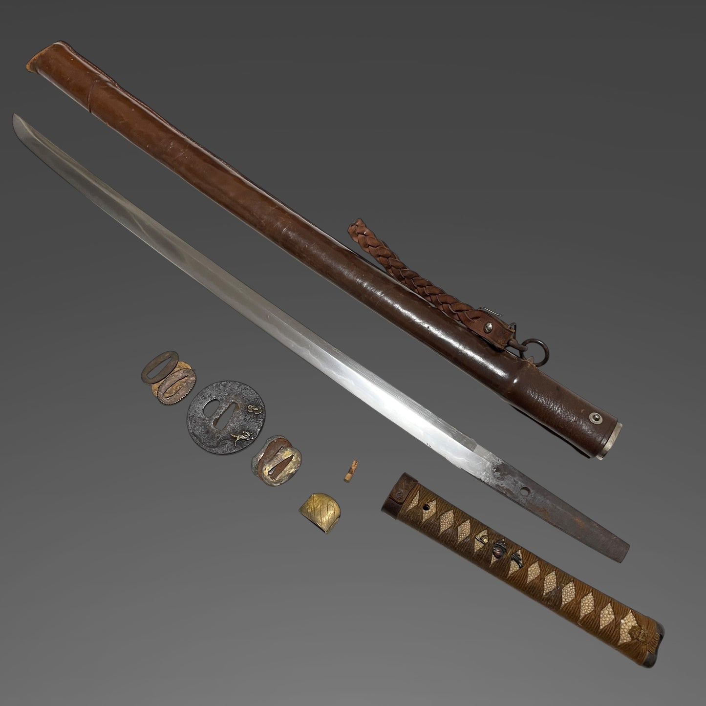 Ryakushiki GUNTO 略式軍刀, Leather Gourmette, Japanese Army Officer Sword