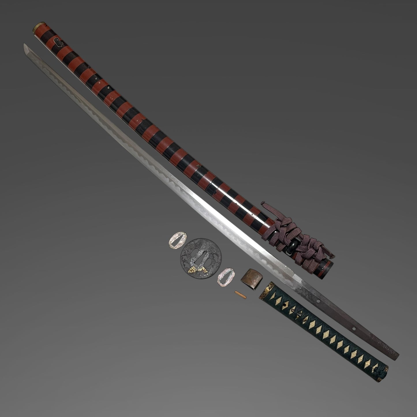 Noshuju Kane 濃州住兼 signed Long KATANA, Fuemakisaya 笛巻鞘, Straight blade, Early Edo period