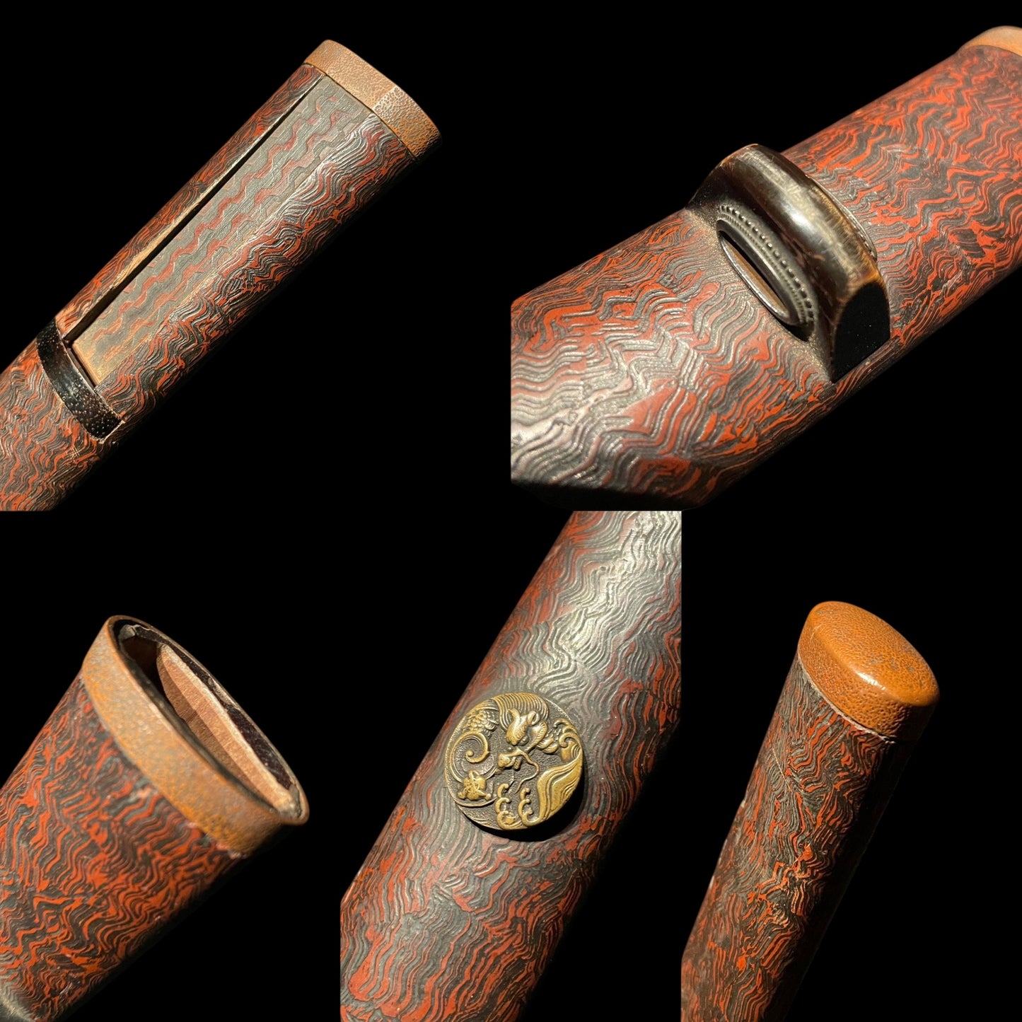 KATAHIRAZUKURI 片平造 Sunnobi-TANTO 寸延短刀, Masamehada 柾目肌, Copper Fittings