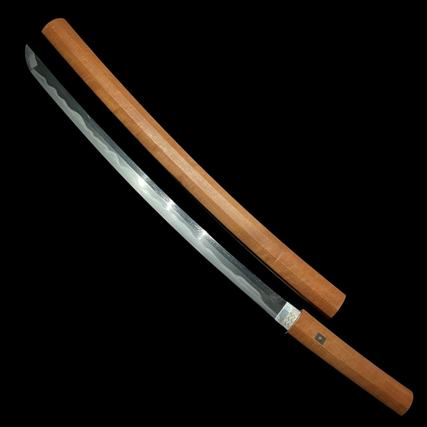 Toranba 濤乱刃 WAKIZASHI, Choshuhagiju Sakunoshin Tomohisa 長州萩住作之進友久 signed TSUBA