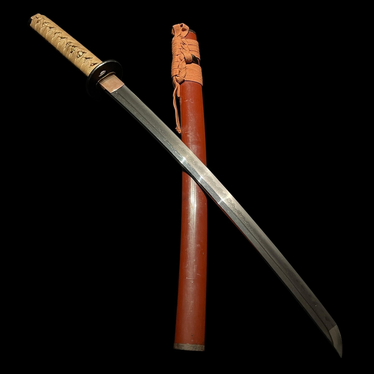 Red Wakizashi, Thick Blade, Edo period mumei