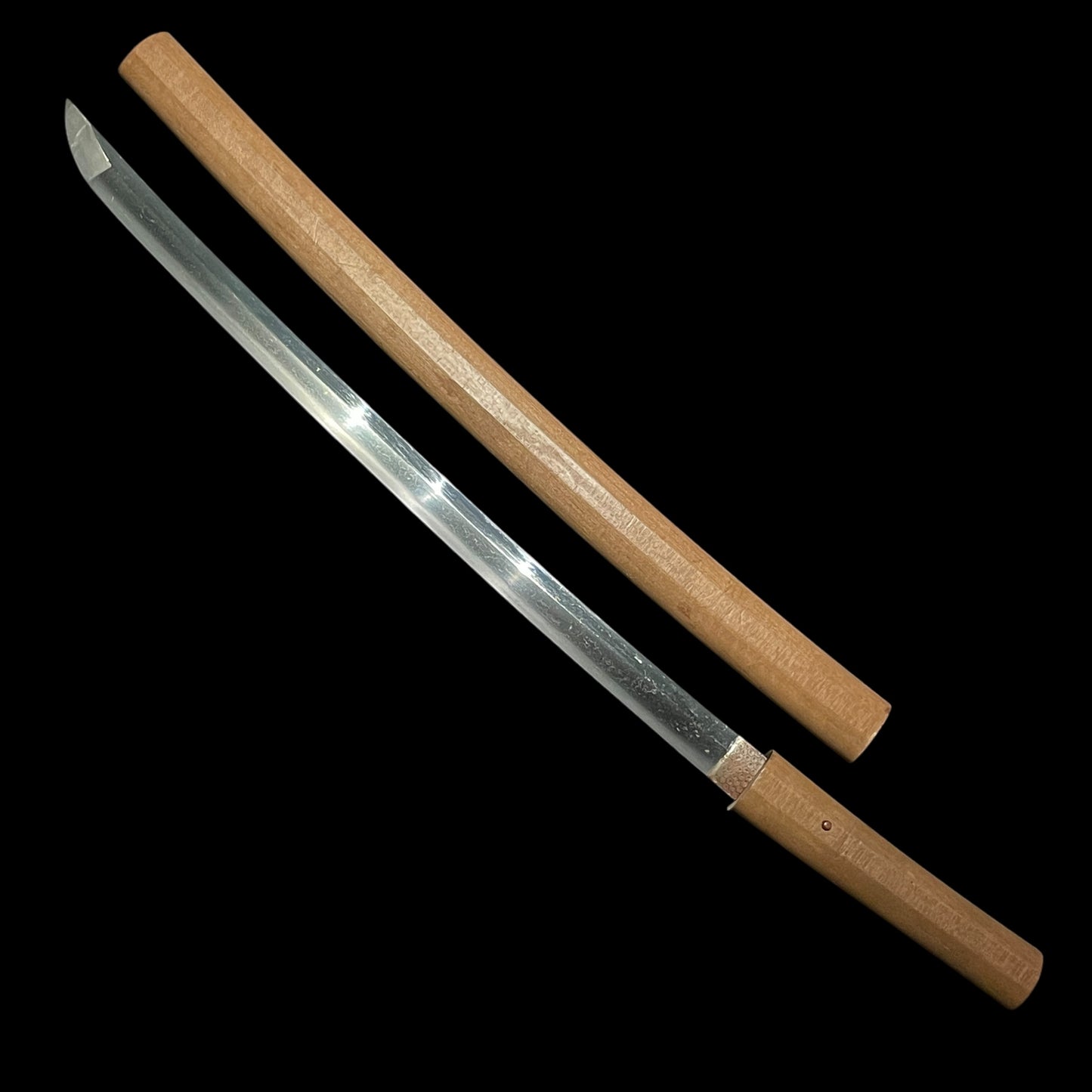 Homarekizu 誉傷 Wakizashi, Kikko pattern 亀甲文様 Habaki, Edo period mumei