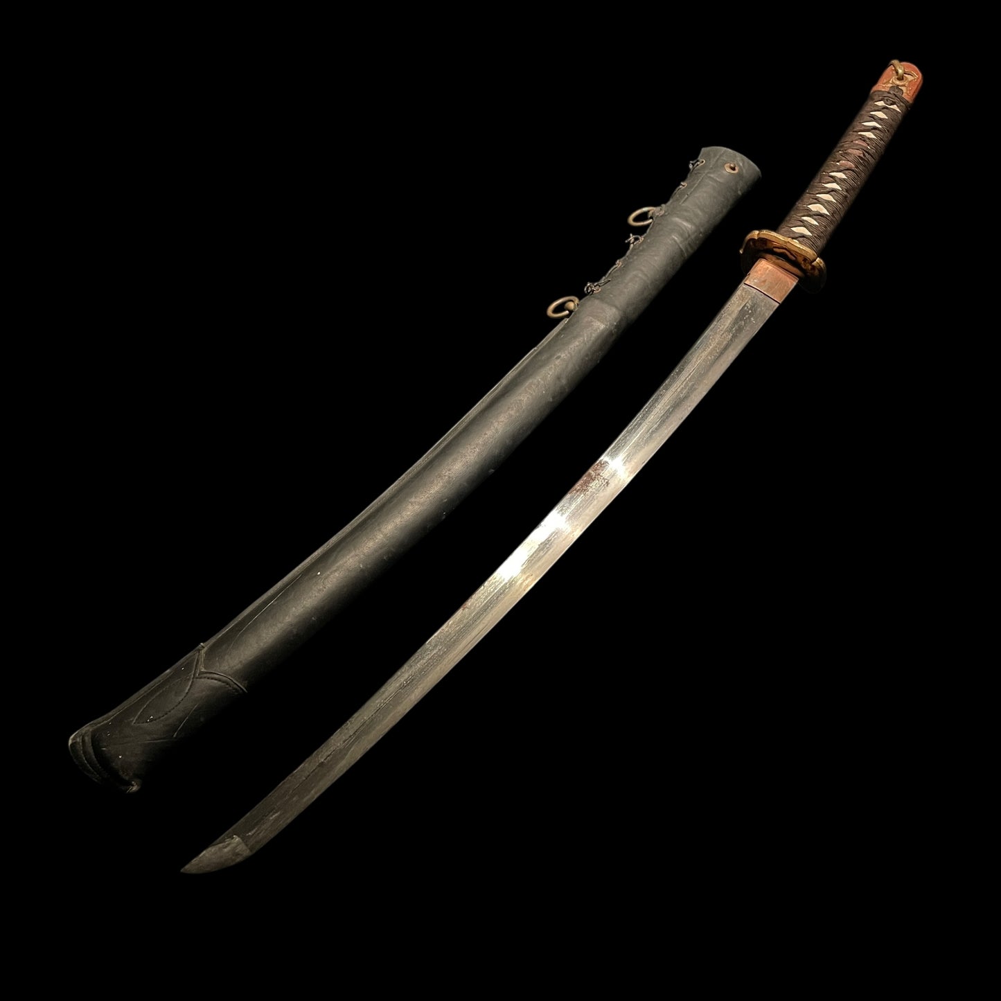 Ryakushiki Black GUNTO, 略式軍刀, Very Heavy blade, WW2 Japanese Army Officer Sword