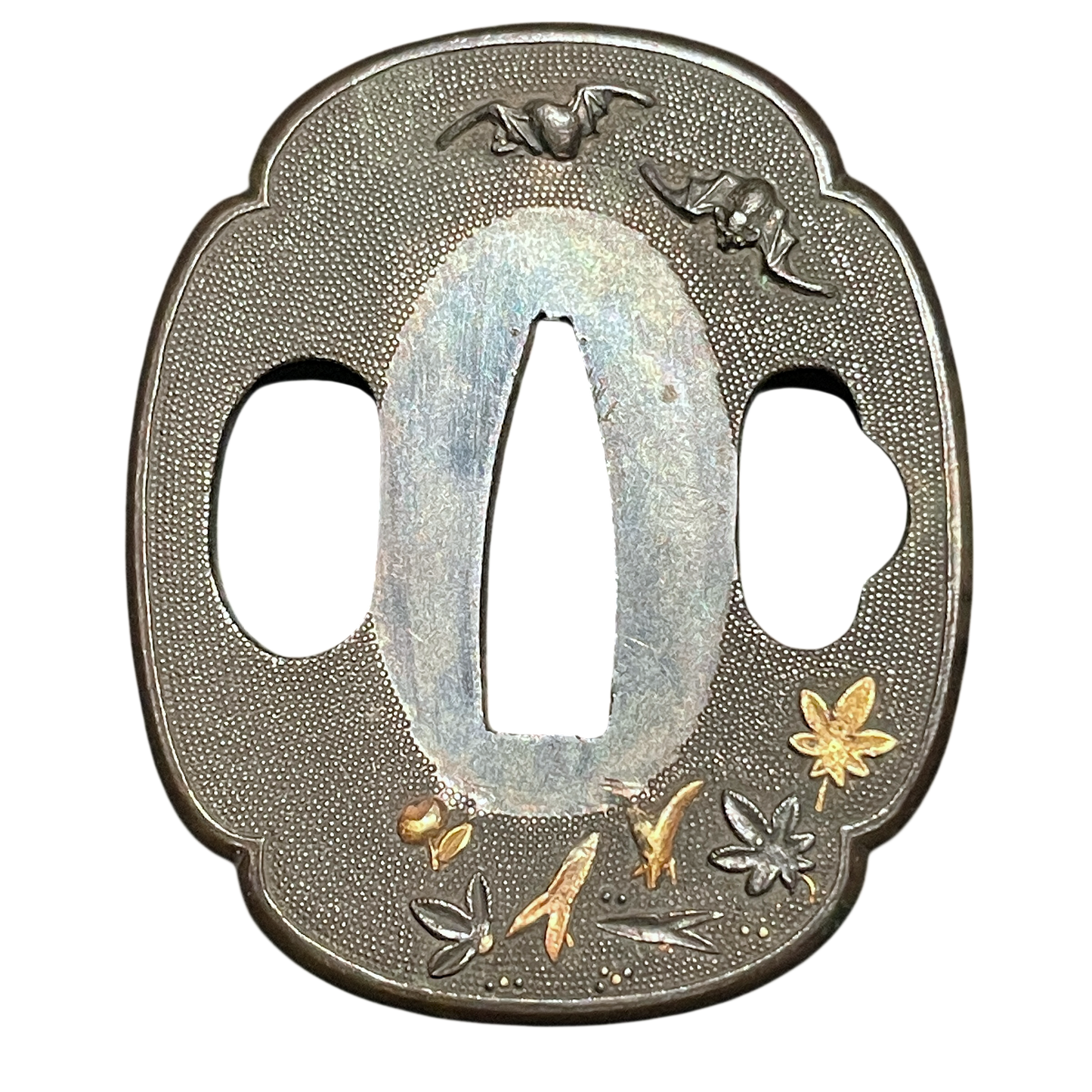 Bat Tsuba and Boar Fuchikashira TANTO, with Kozuka, Muromachi period mumei