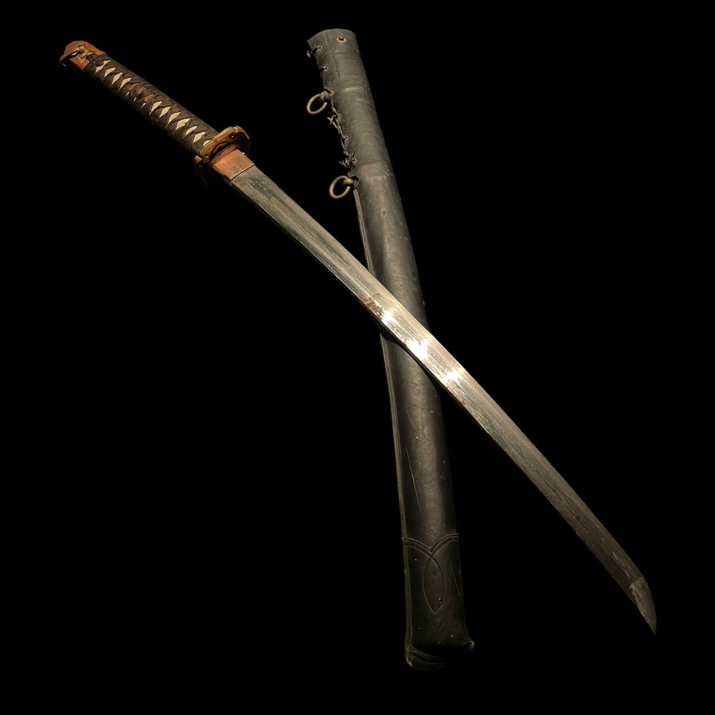 Ryakushiki Black GUNTO, 略式軍刀, Very Heavy blade, WW2 Japanese Army Officer Sword