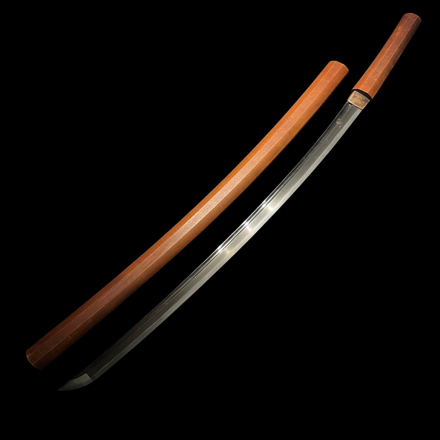 Kakitoshibi 掻通樋 KATANA in Shirasaya, Kanemichi 兼道 signd, Heavy blade, Gendaito
