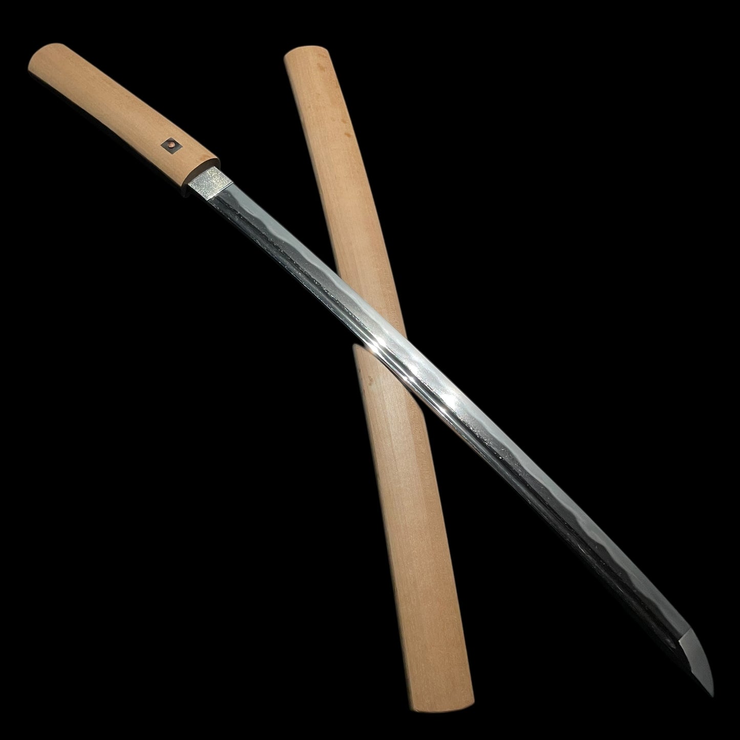 Kakinagashi-Hi 掻き流し樋 Wakizashi in Shirasaya, Edo period mumei