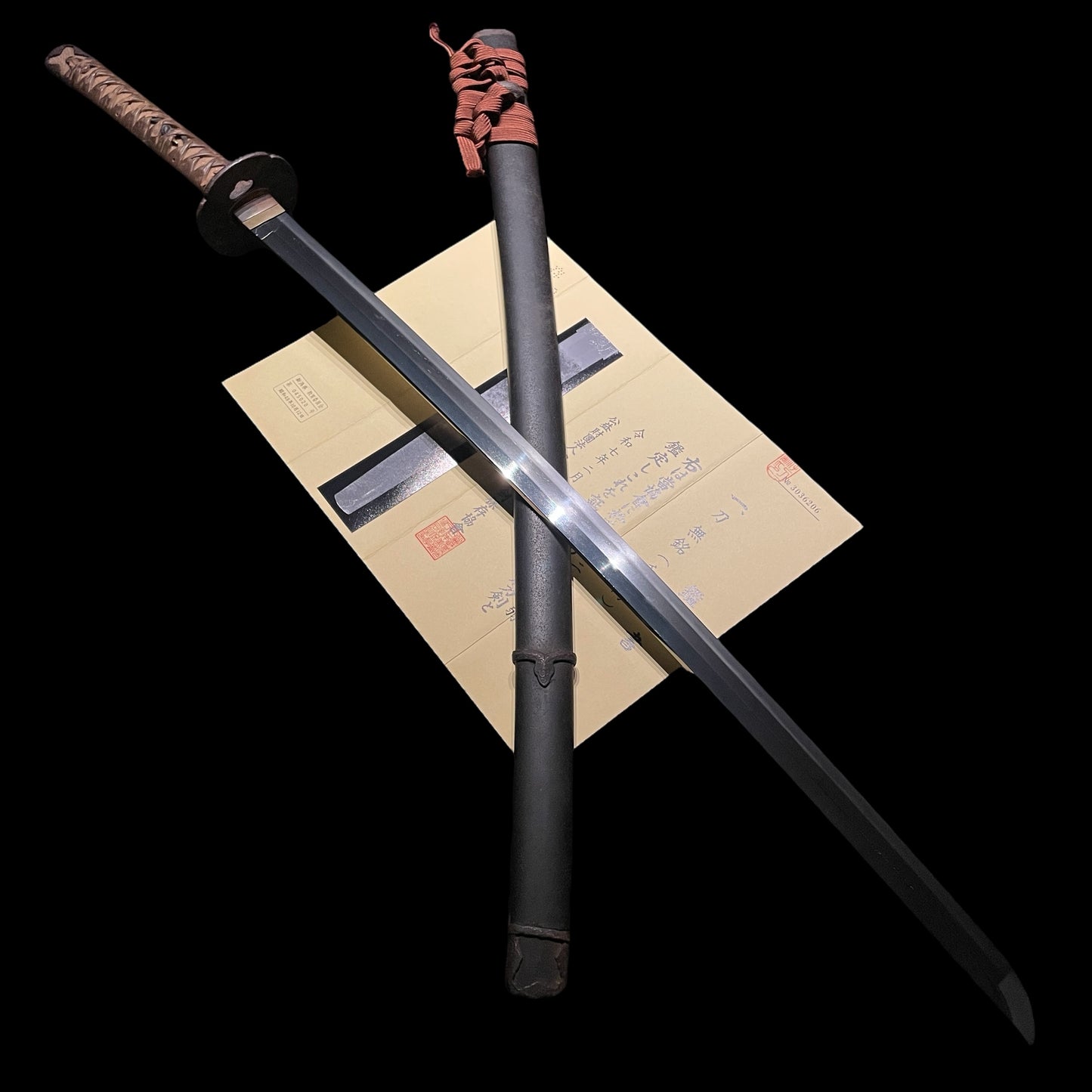 Chiyozuru 千代鶴 KATANA, Handachi Koshirae 半太刀拵, Late Nanbokucho period