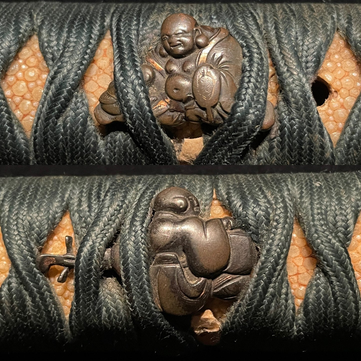Kaneharu 兼春 signed Katana, Centipede Fuchi, Hotei Menuki, Edo period