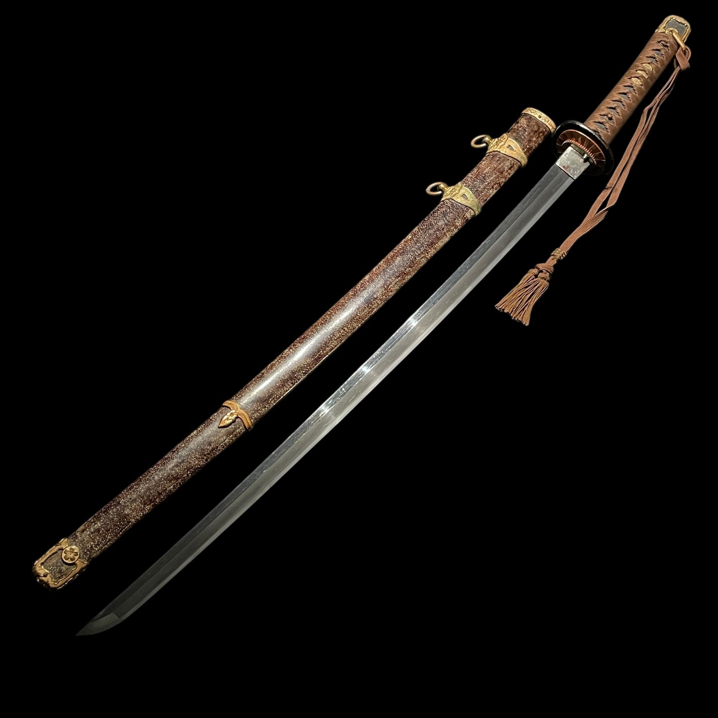 NAVY GUNTO 海軍刀, Custom-made Koshirae, Rising sun Seppa, Japanese Military Sword