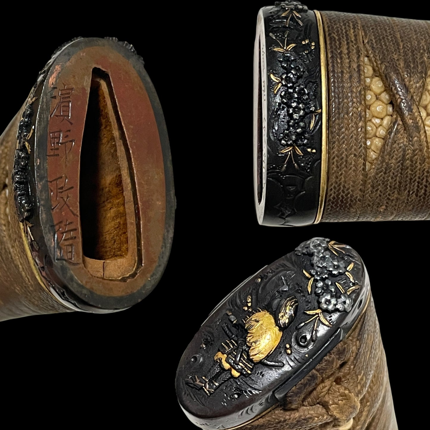 Harimanokami Teruhiro 播磨守輝廣 signed WAKIZASHI, Hamano shozui 濱野政随 Fuchi