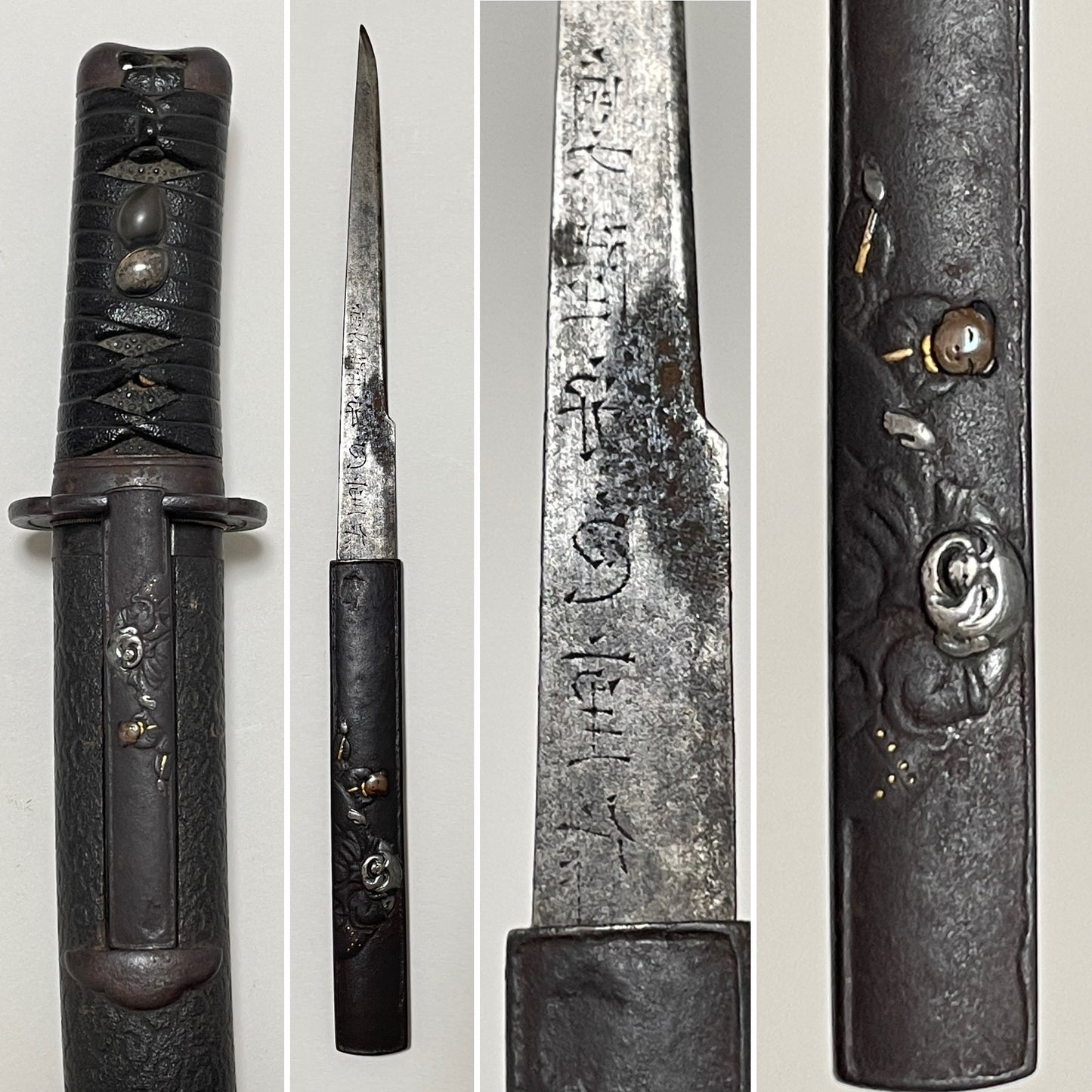 Frog and Snake Fittings TANTO, Hotei Kozuka, Insect Tsuba, Edo period mumei