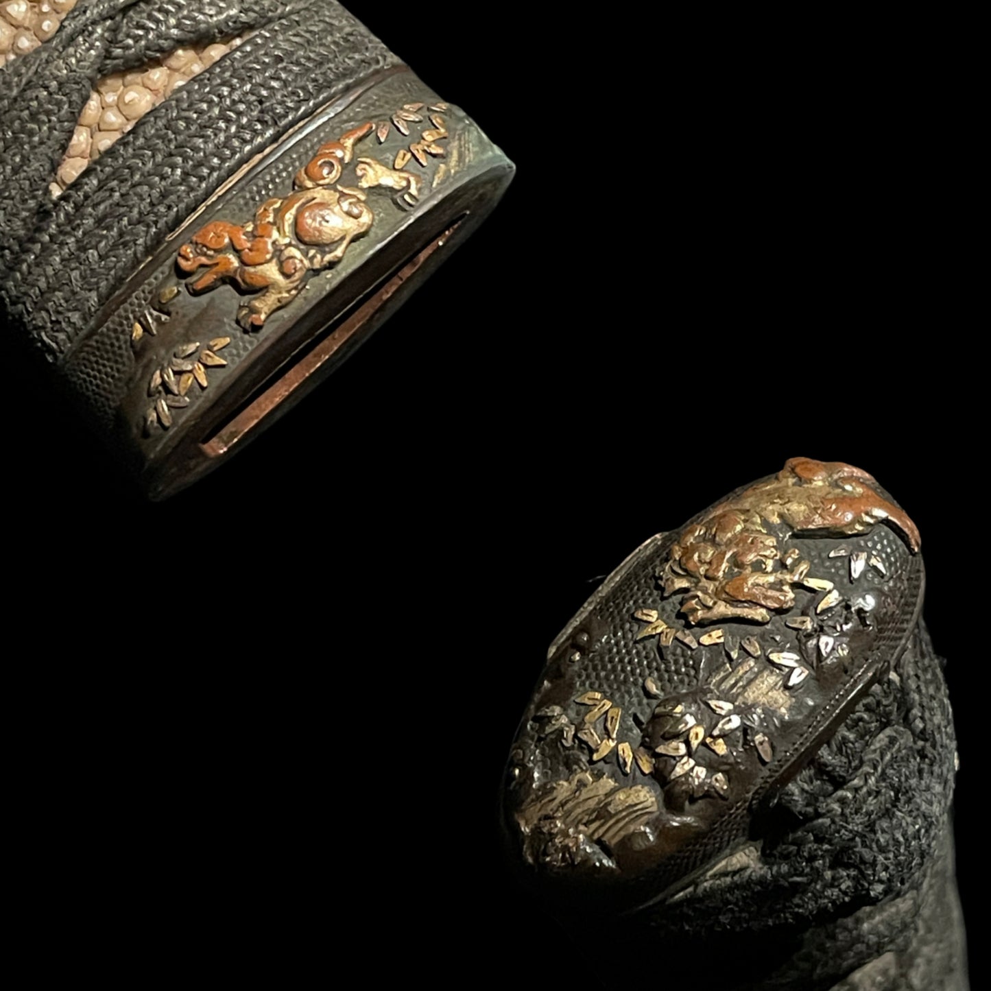 Black KATANA, Yamashirokoku Fushimiju Kaneie signed Tsuba,Dragon Menuki