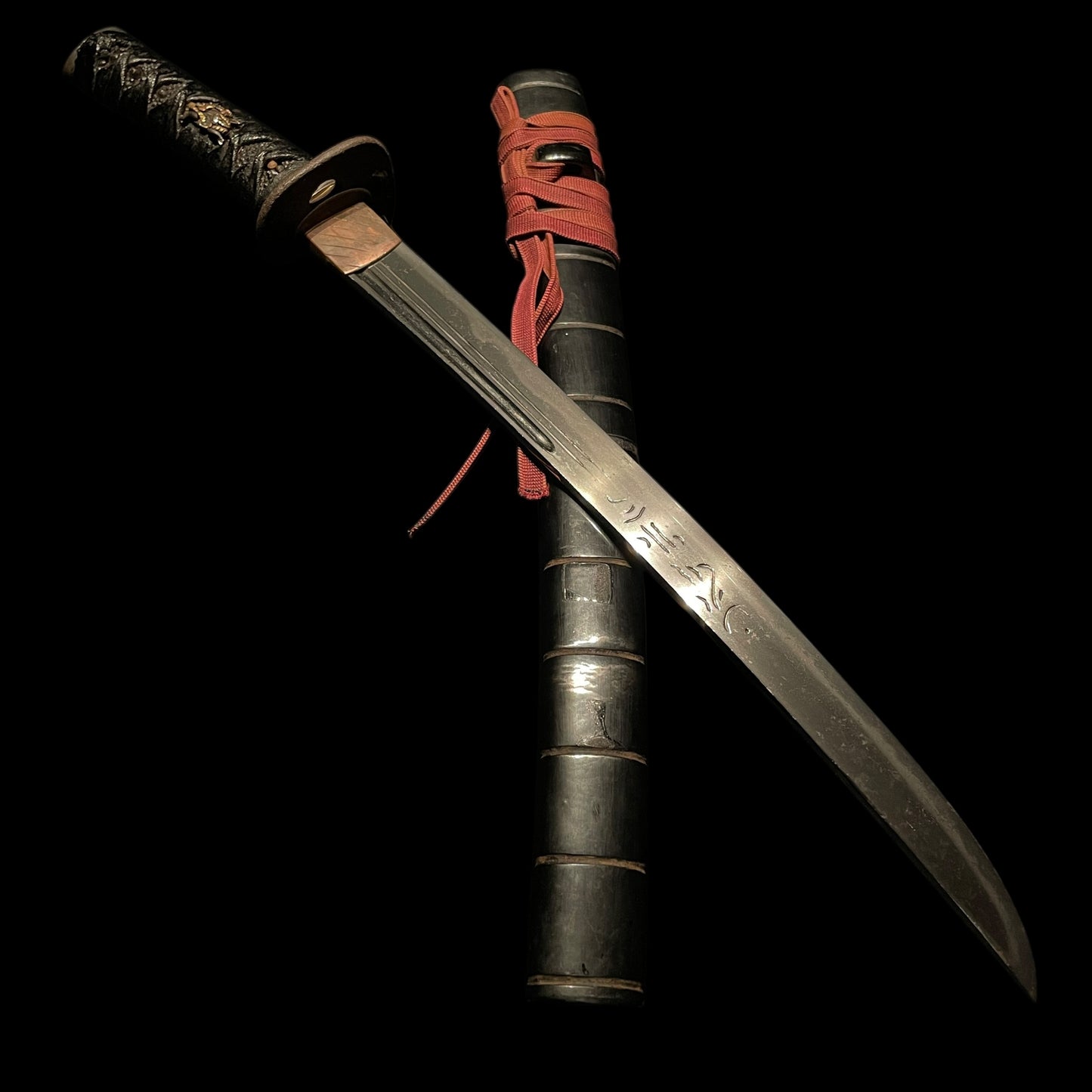 Bonji Horimono 梵字彫物, Sunnobi-Tanto 寸延短刀, Muromachi period mumei