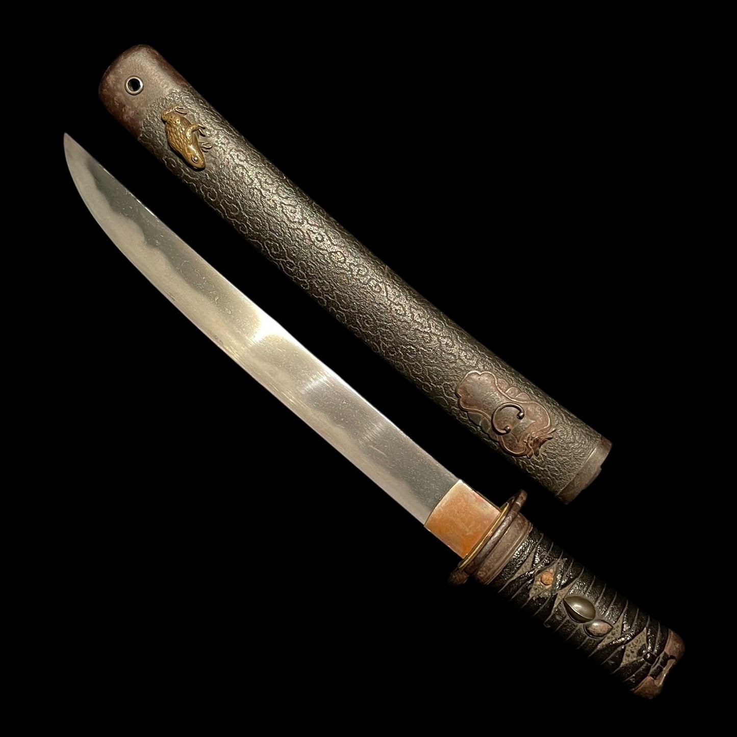 Frog and Snake Fittings TANTO, Hotei Kozuka, Insect Tsuba, Edo period mumei