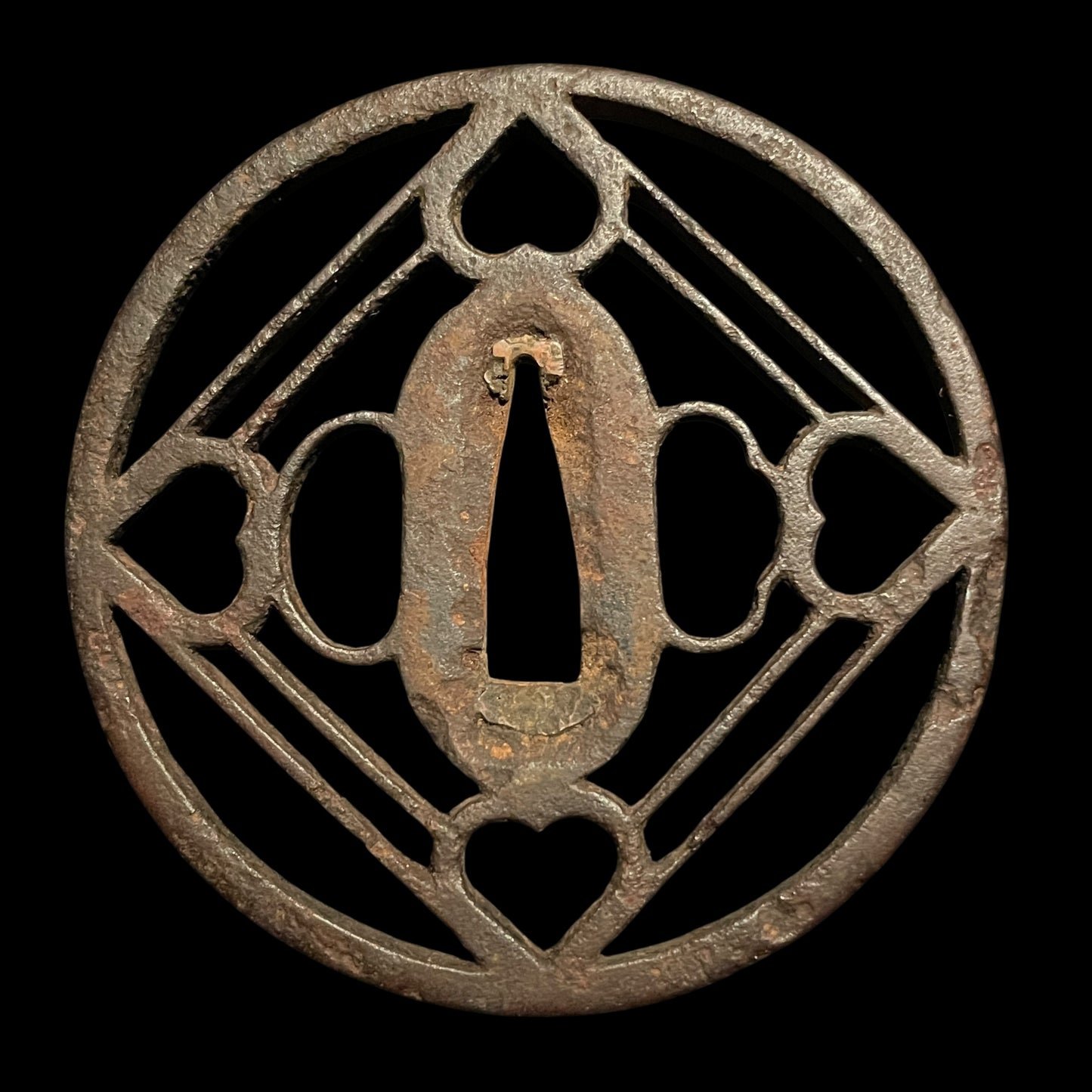 Yamato School 大和伝, Sue Tegai 末手掻 KATANA, Sukashi-Tsuba, Muromachi Period
