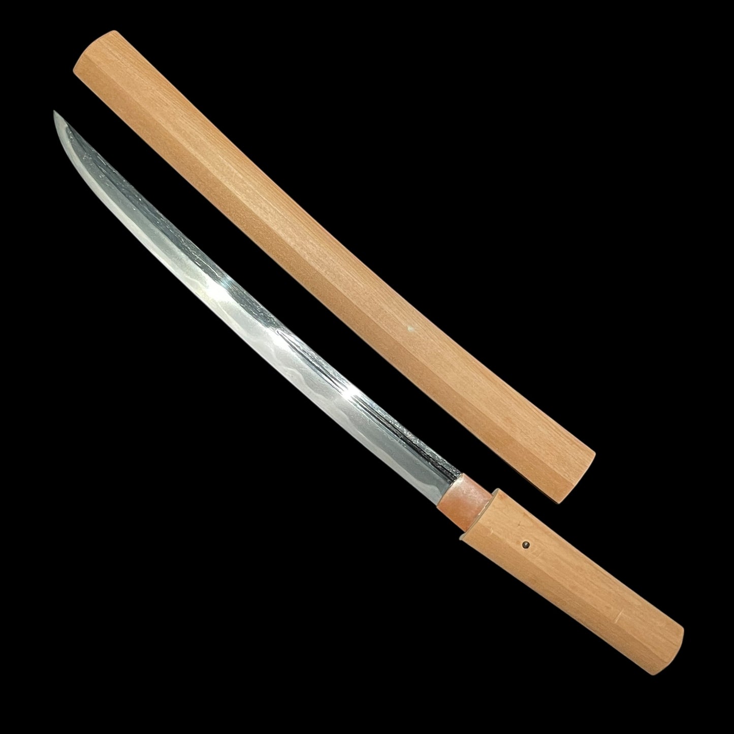 Shobuzukuri Wakizashi 菖蒲造脇差 in Shirasaya, Muromachi period mumei