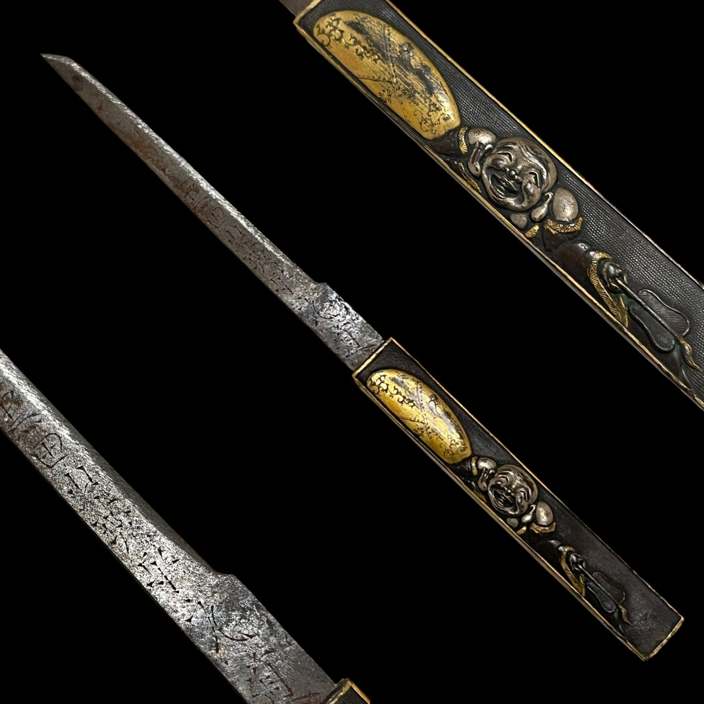 Amazing Hamon Long WAKIZASHI, Raden Koshirae 螺鈿拵, Katsumitsu 勝光 signed