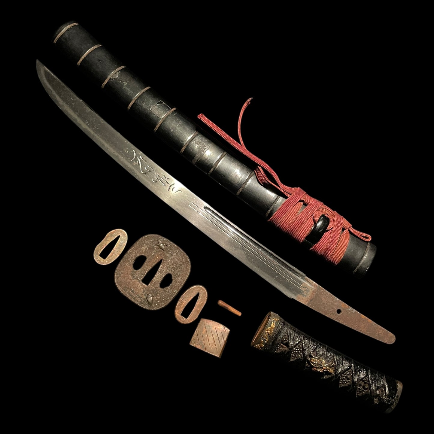 Bonji Horimono 梵字彫物, Sunnobi-Tanto 寸延短刀, Muromachi period mumei