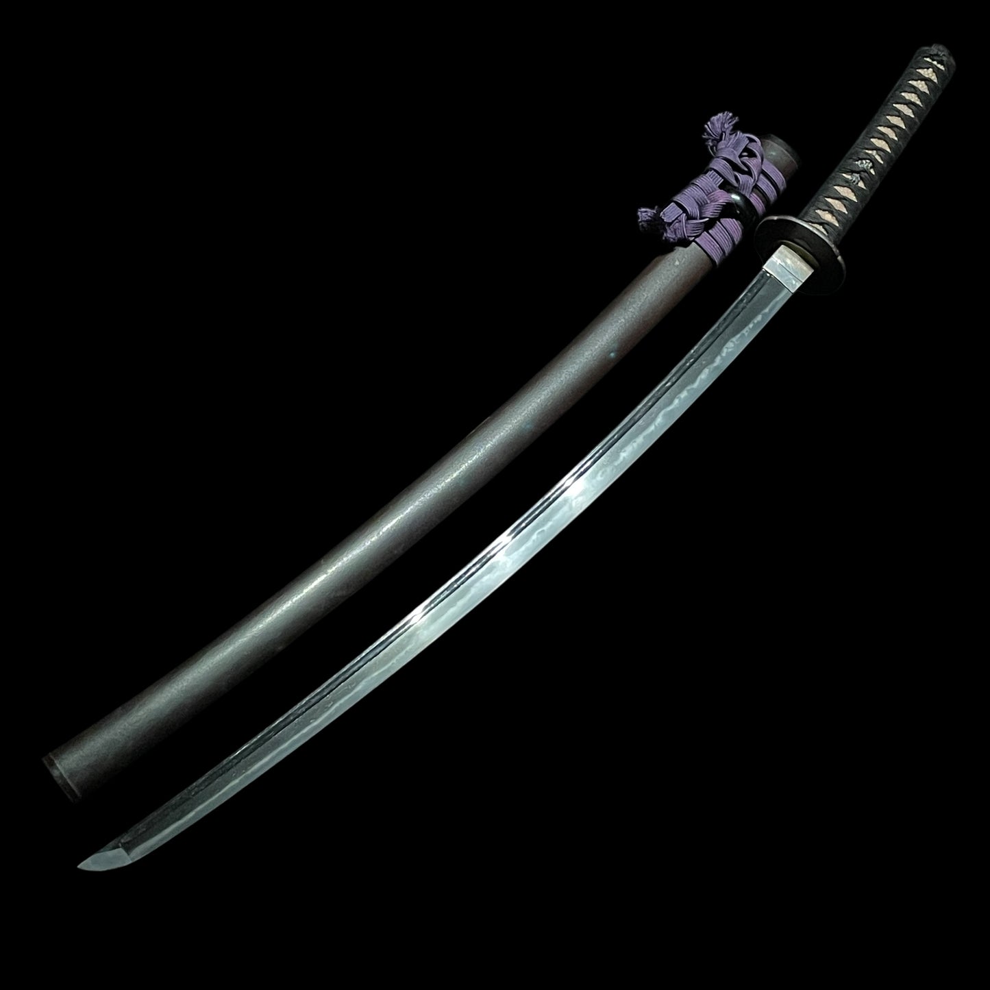 Midareba KATANA, Autumn insect Tsuba, Shell Fuchikashira, with Shirasaya