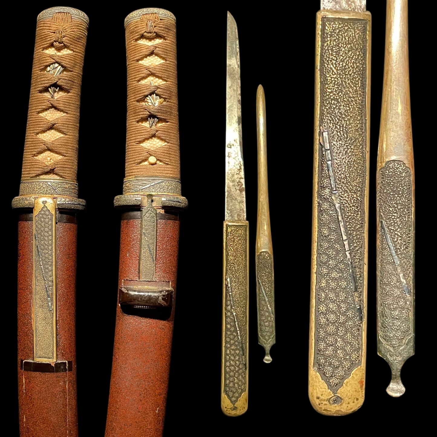 Matsushiro Koshirae TANTO 松代拵短刀, with Kozuka Kogai, Unokubi 鵜首 blade