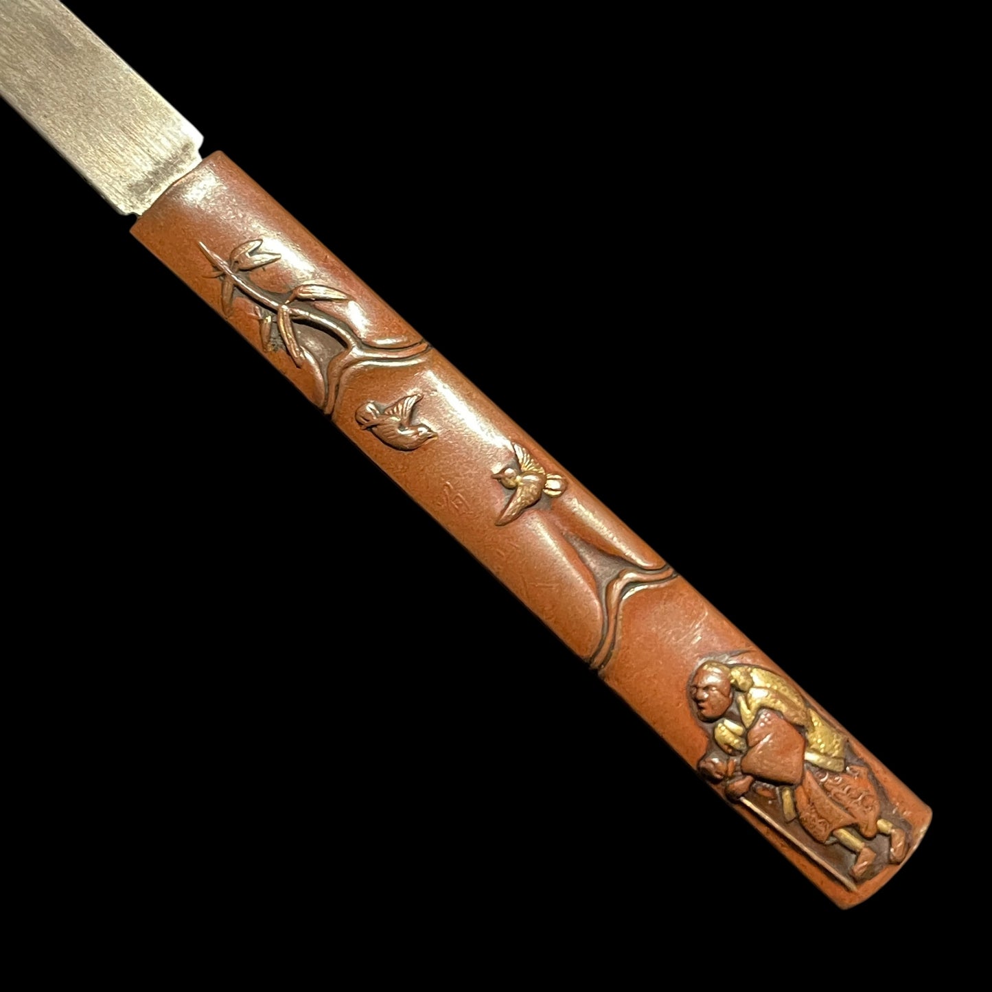 Red TANTO with KOZUKA, Gunome Hamon Thick Blade, Edo period mumei