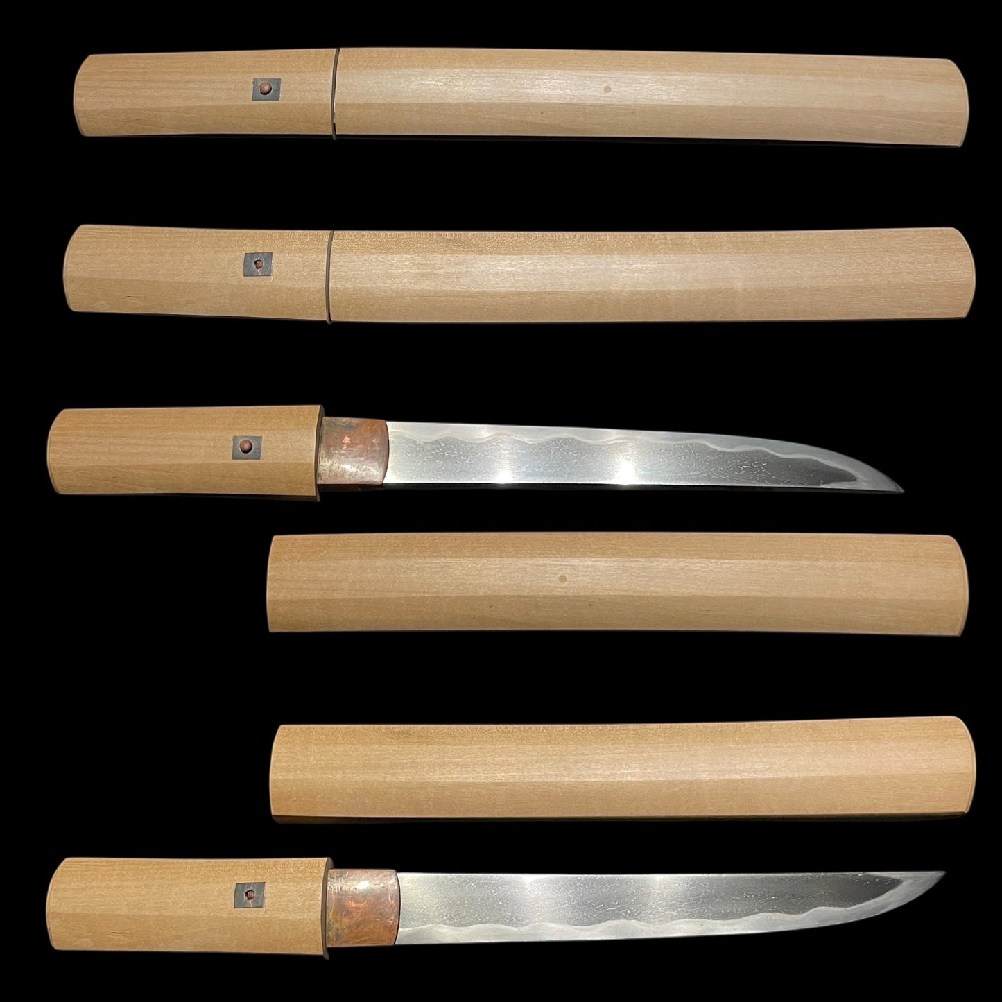 Wide and Thick TANTO in Shirasaya, Late Edo Bakumatsu period mumei