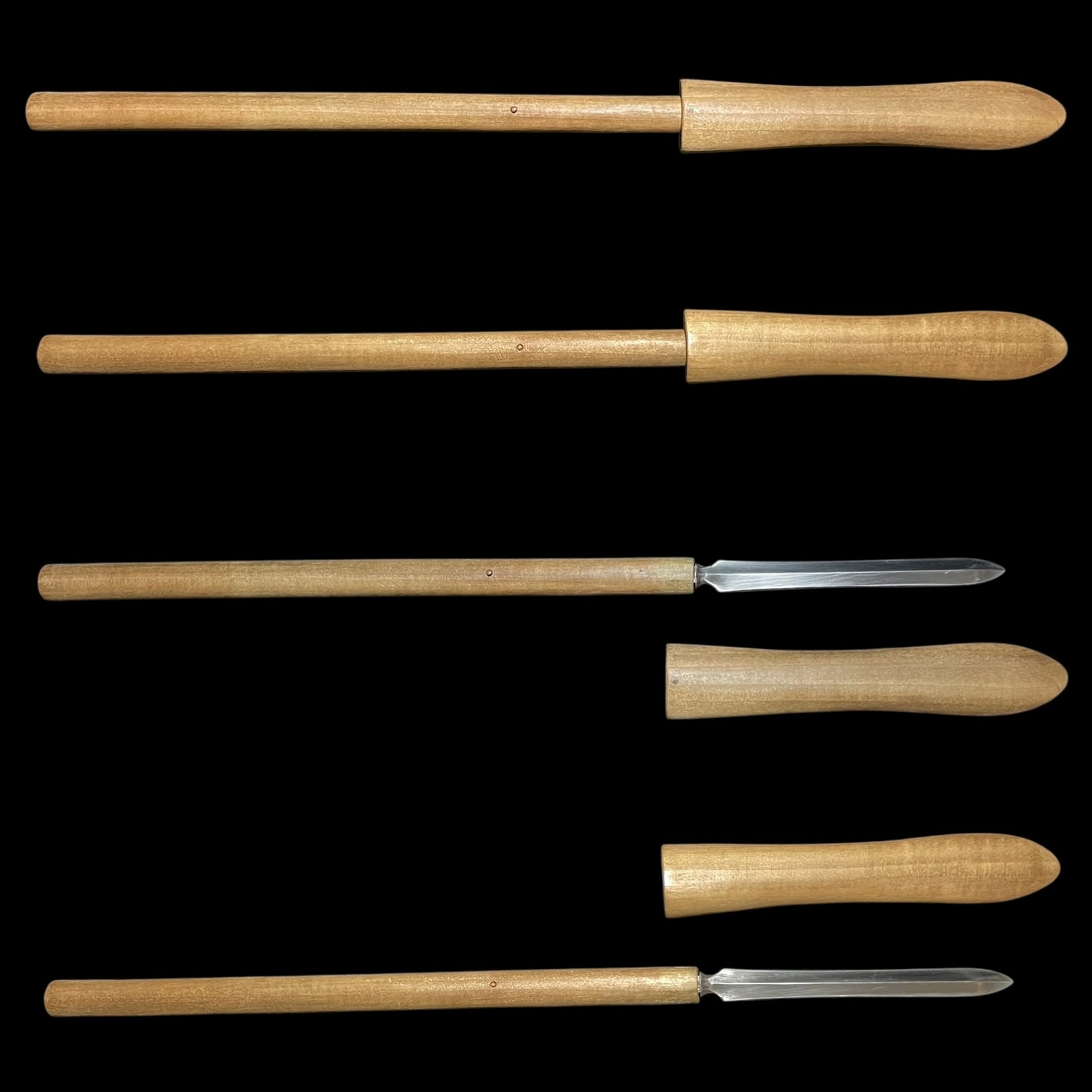 Ryoshinogi-Yari 両鎬槍 in Shirasaya, Long Tang, Edo period mumei