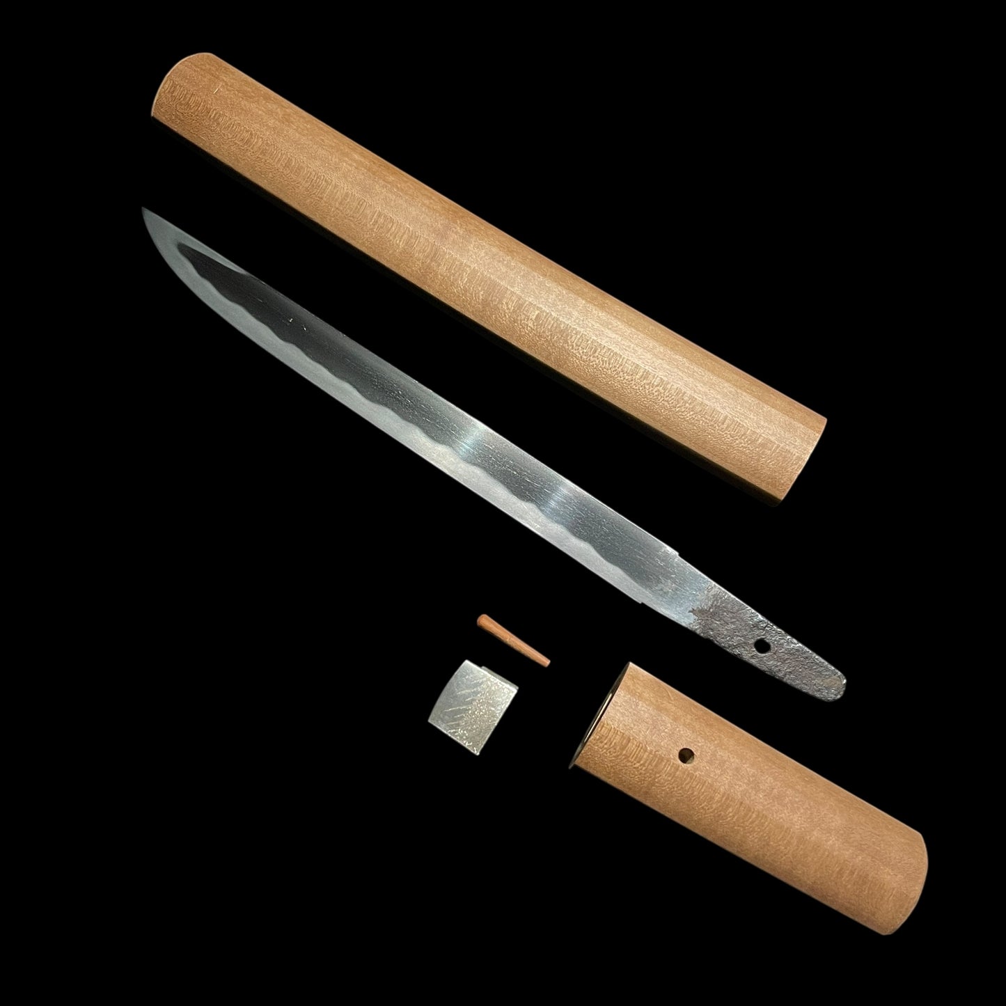 Polished TANTO in Shirasaya, Gunome-Hamon, Edo period mumei