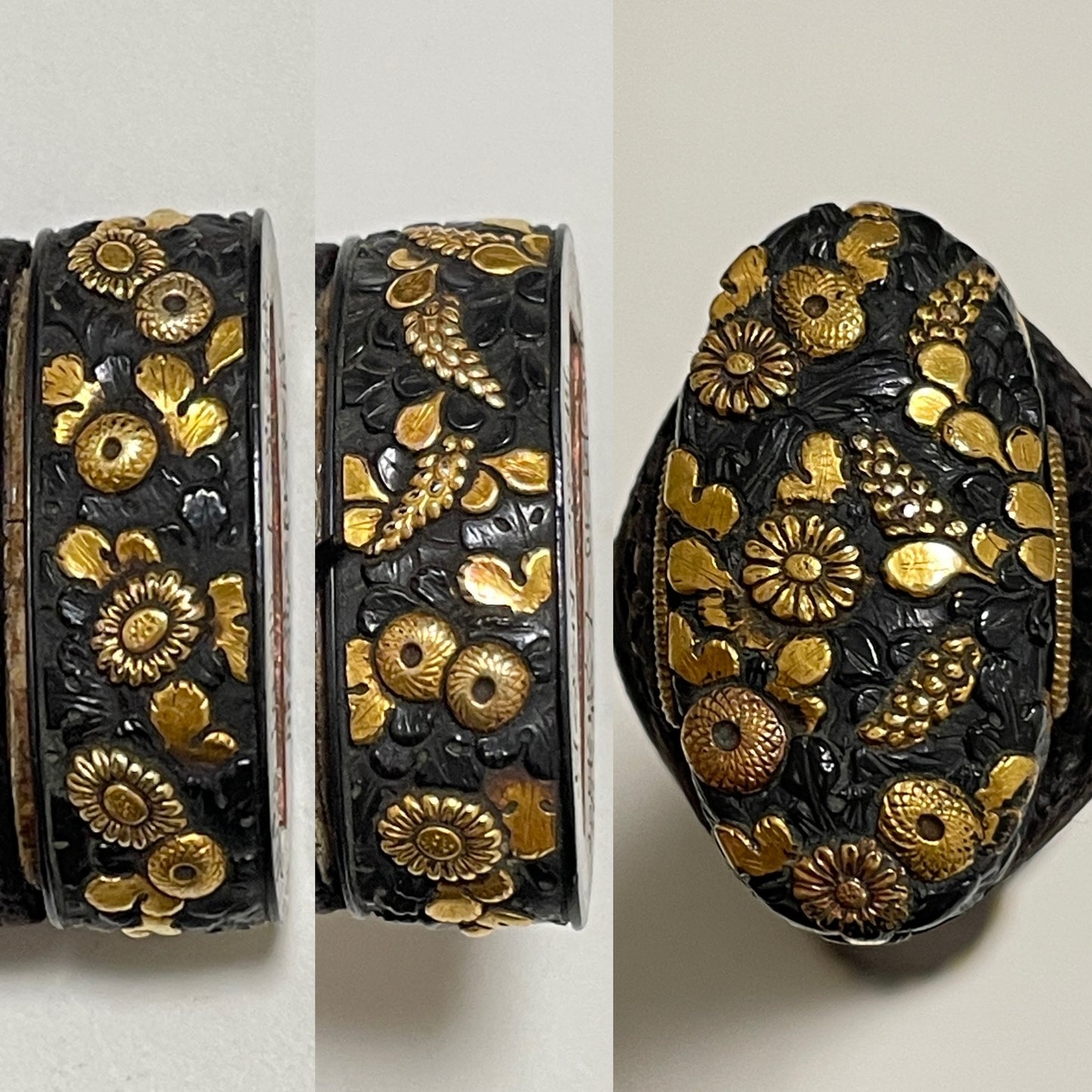 HITATSURA 皆焼 Yasuhiro signed Long WAKIZASHI, 江州彦根住藻柄子宗典 signed Fuchi