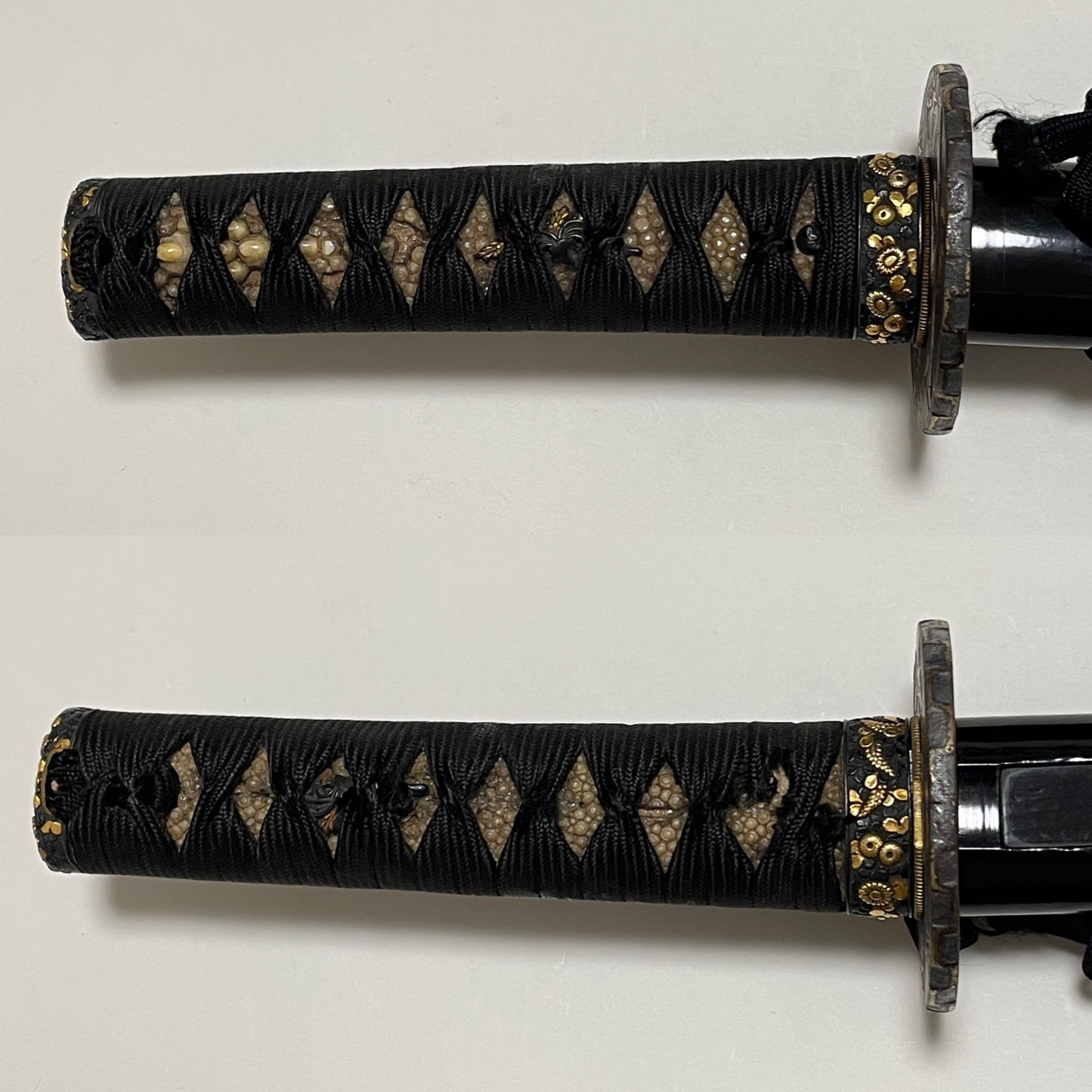 HITATSURA 皆焼 Yasuhiro signed Long WAKIZASHI, 江州彦根住藻柄子宗典 signed Fuchi