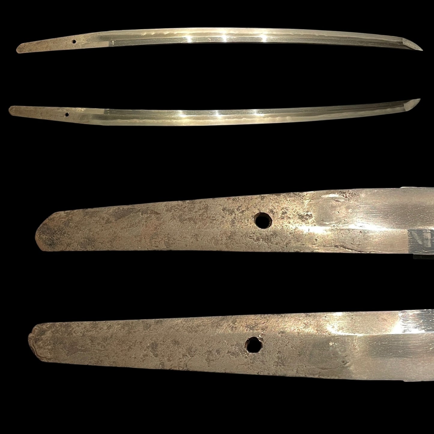 Togari-Gunome Hamon 尖互目刃文 Long Wakizashi in Shirasaya, Edo period mumei