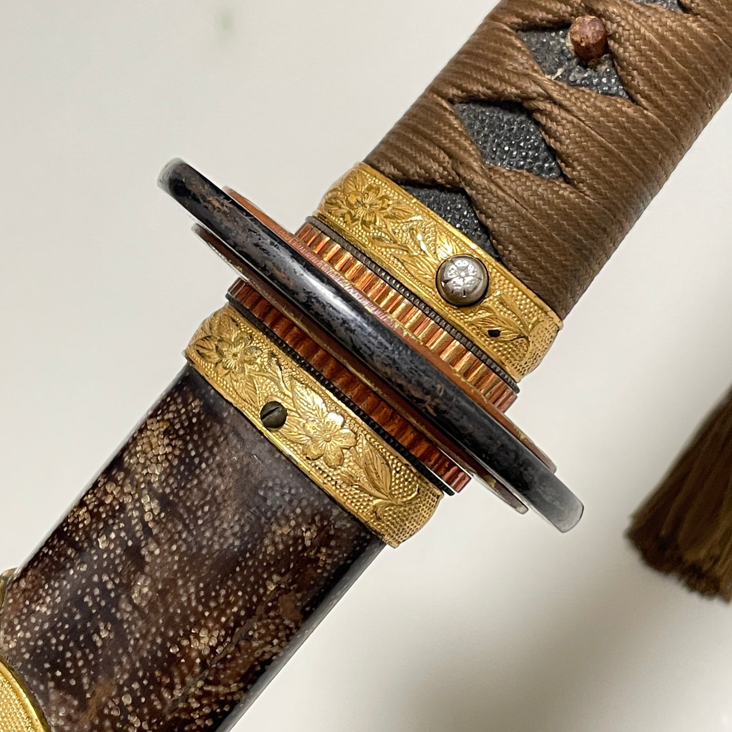 NAVY GUNTO 海軍刀, Custom-made Koshirae, Rising sun Seppa, Japanese Military Sword